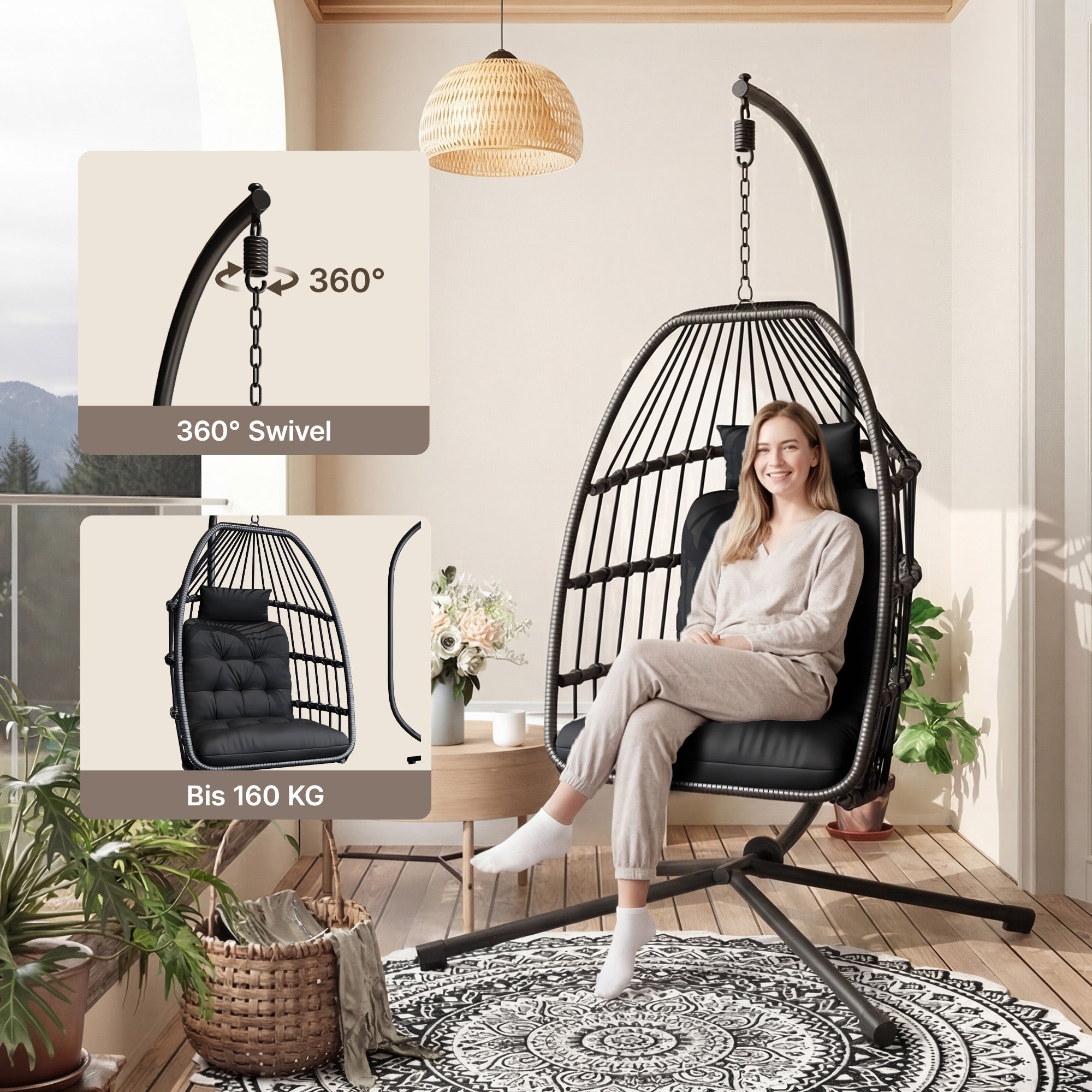 bealife-cd01-h-ngesessel-rattan-schwarz-mit-kissen image 8