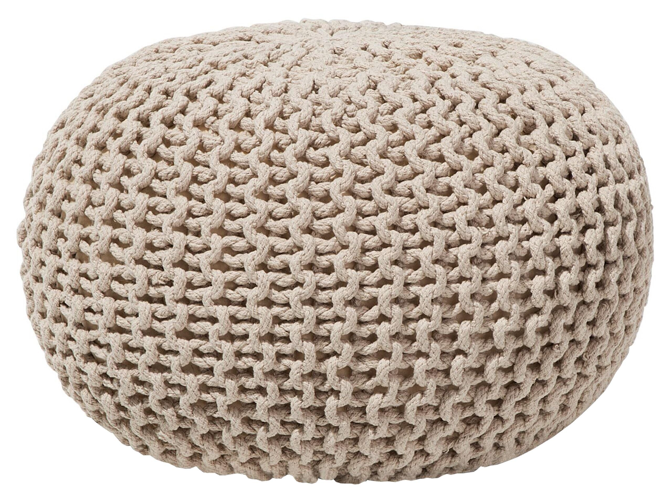beliani-conrad-pouf-wolle-beige-40x25-cm-rund-strick image 1