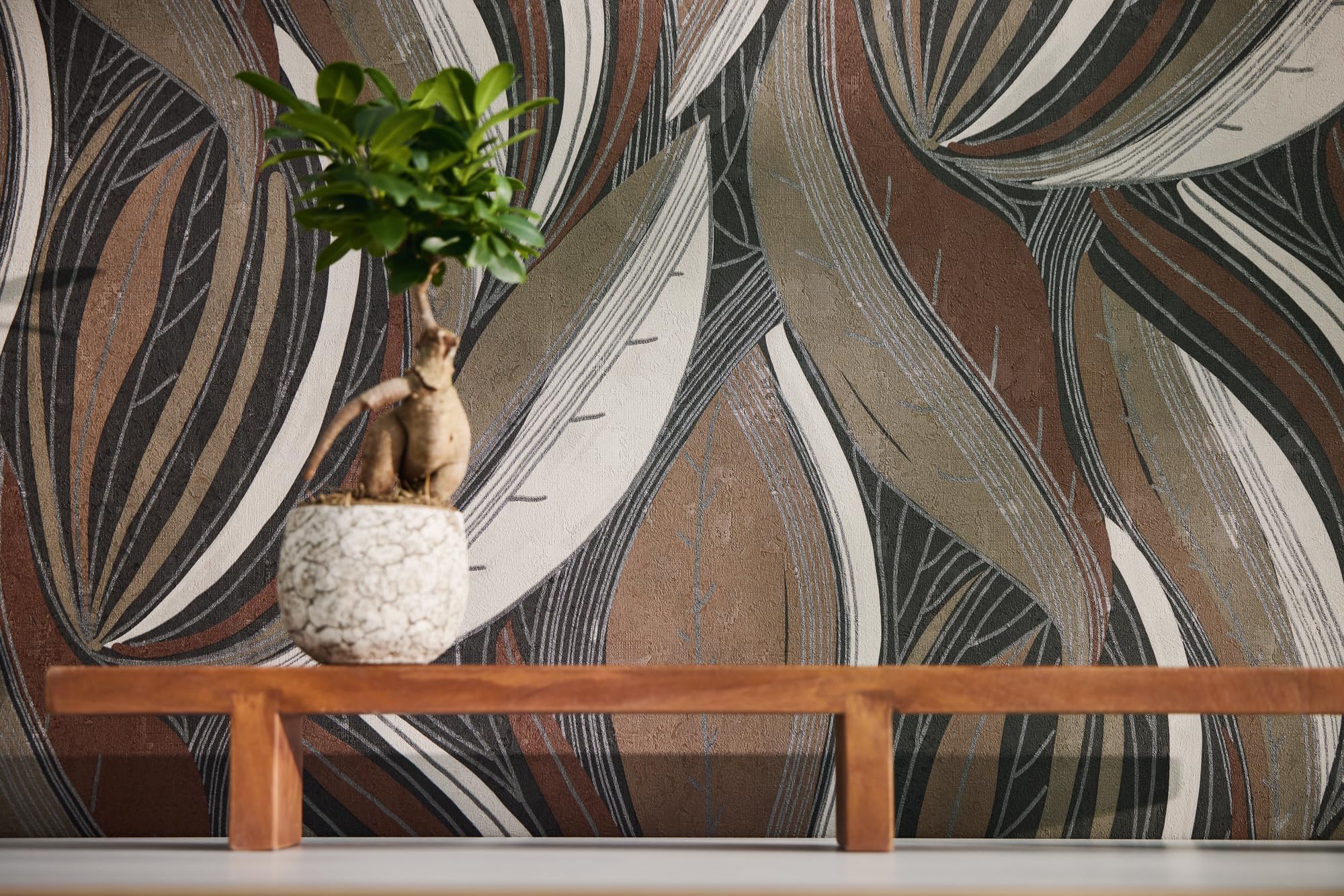 a-s-cr-ation-livingwalls-bl-tter-vliestapete-waikiki-braun image 8