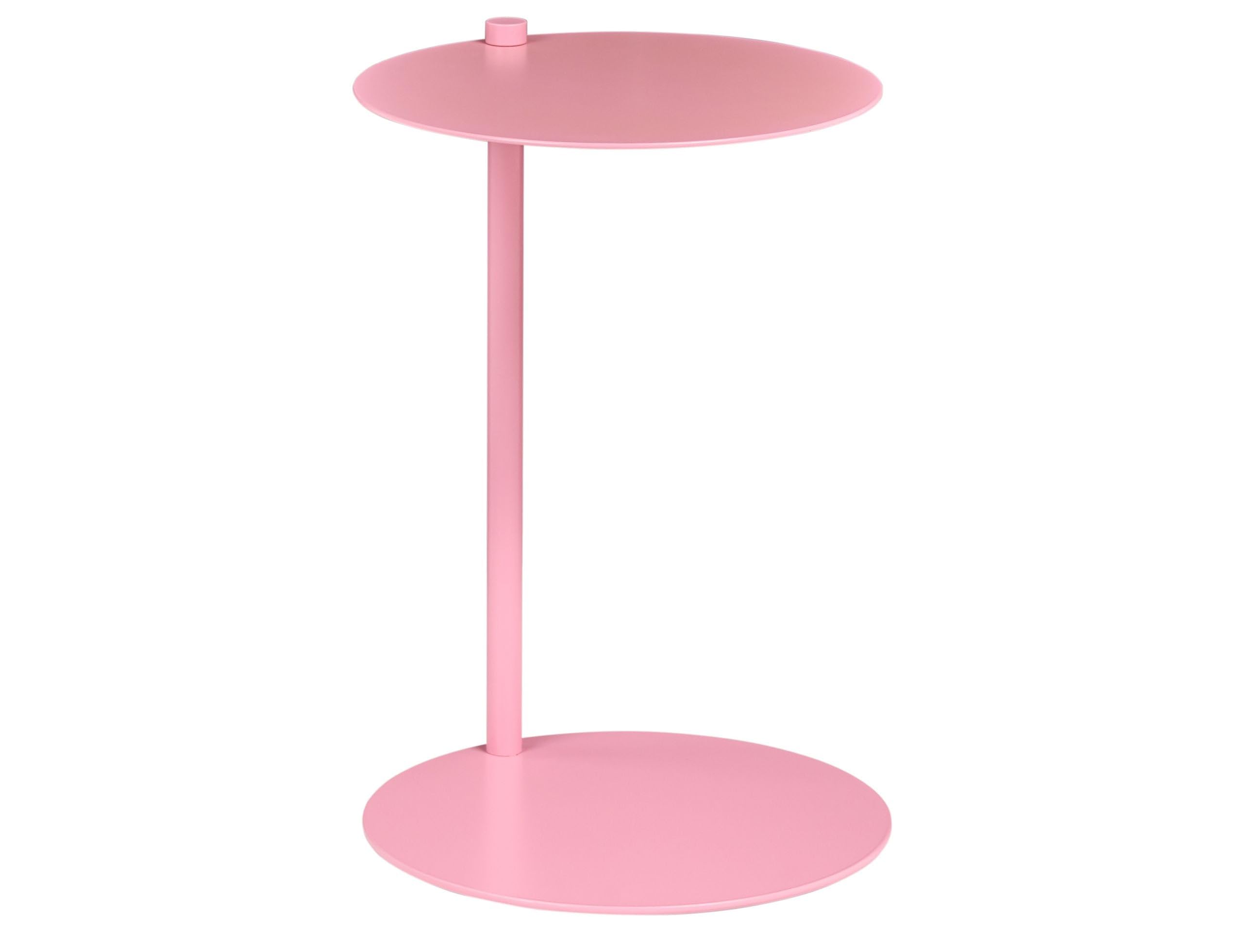 beliani-kensico-beistelltisch-rosa-metall-rund-35x52 image 1