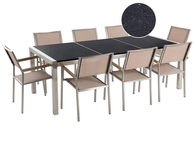beliani-grosseto-gartenset-220-cm-8-st-hle-beige-granit image 1