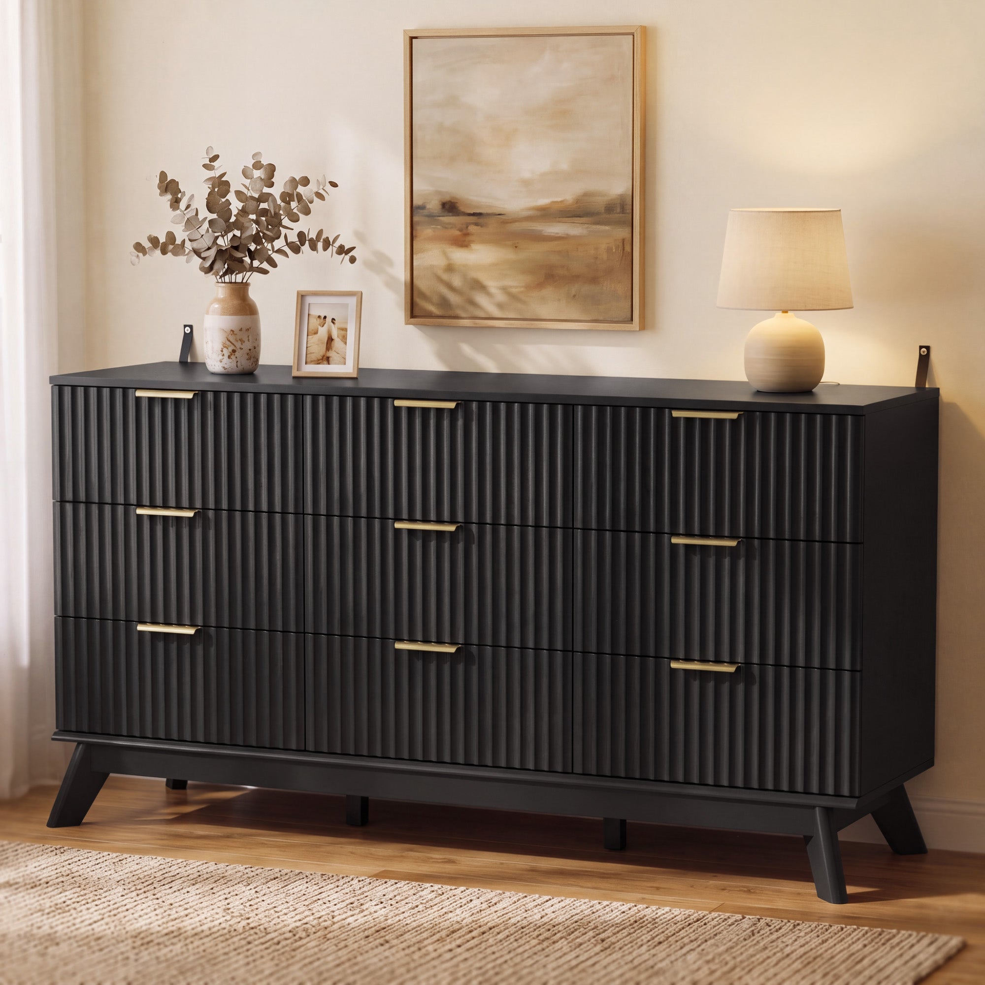 homall-bedroom-kommode-6-schubladen-wei-marmor-optik image 8