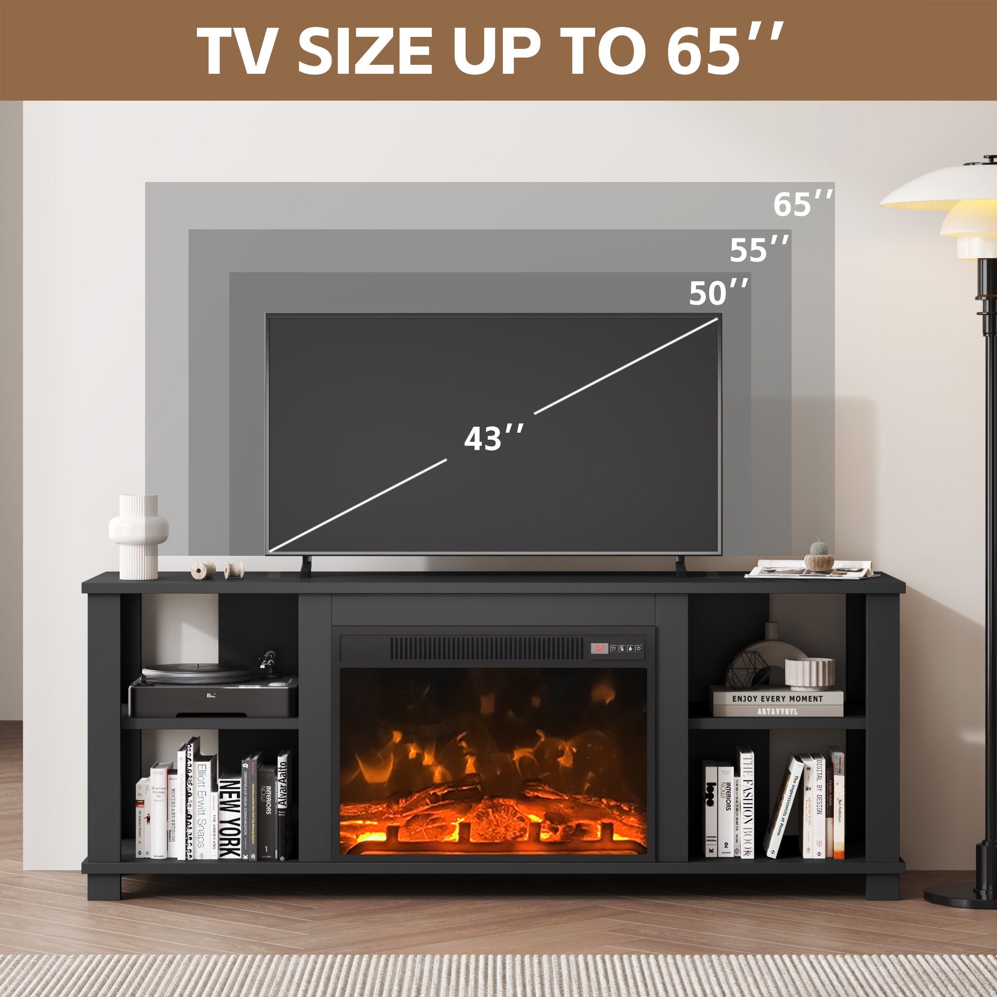 homall-tv-stand-mit-elektrokamin-schwarz-f-r-65-zoll image 5