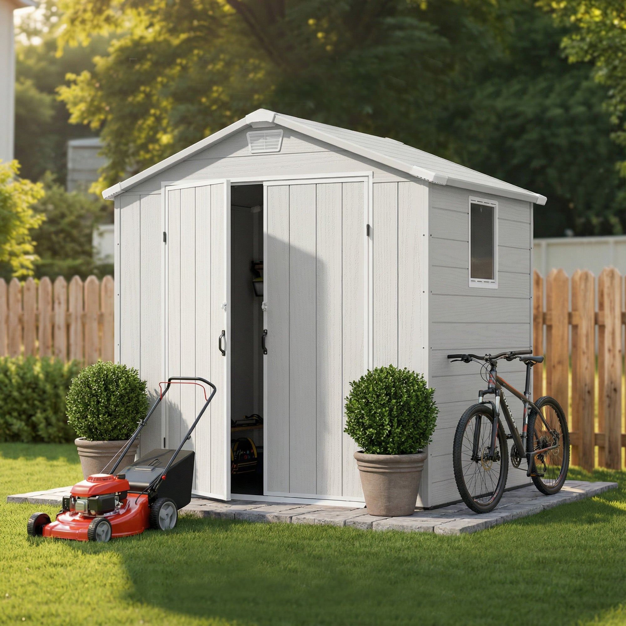 homall-metal-shed-ger-tehaus-6x4ft-hellgrau-holzoptik-fenster image 4