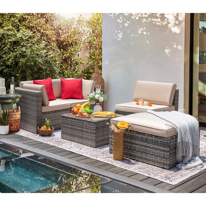 homall-patio-furniture-gartenlounge-5-teilig-grau-mit-glastisch image 5