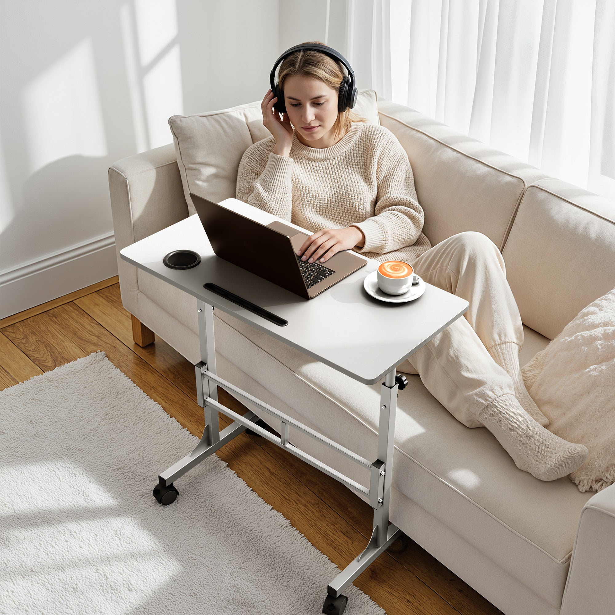 homall-standing-desk-stehschreibtisch-braun-h-henverstellbar image 4