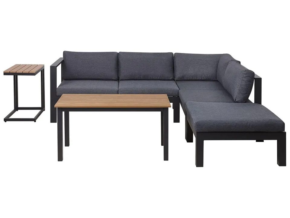 beliani-messina-lounge-set-ecksofa-schwarz-grau-5-sitzer image 1