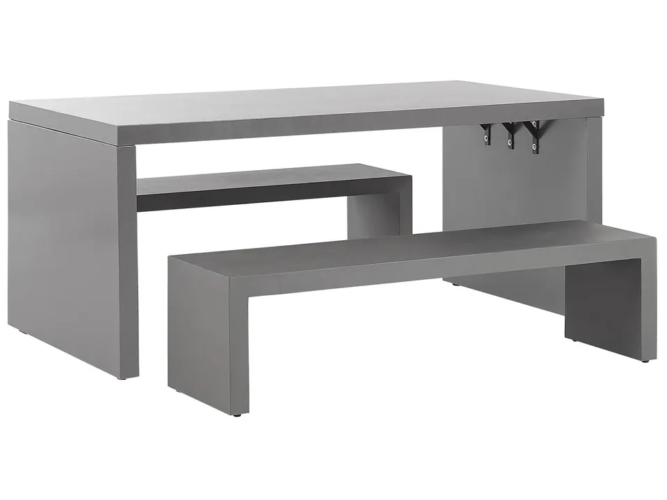 beliani-taranto-esszimmerset-beton-grau-u-form-4-personen image 1