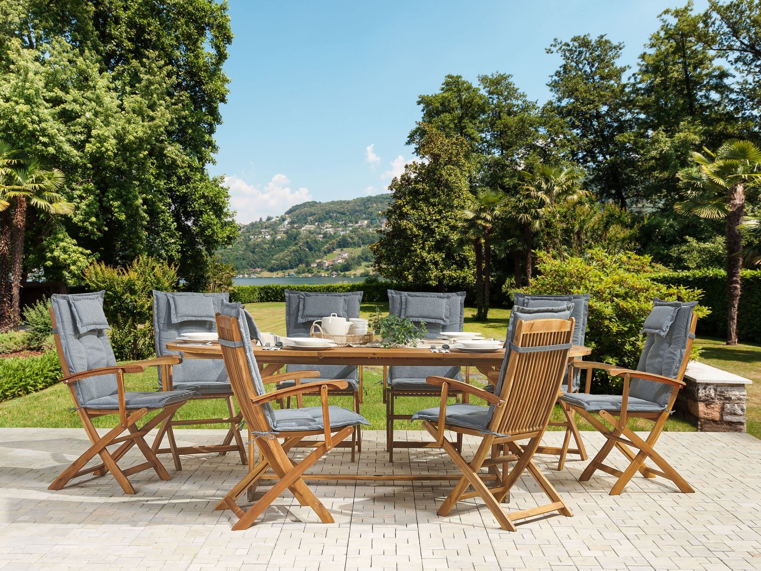 beliani-maui-gartenset-akazienholz-8-sitzer-ausziehtisch-grau image 2