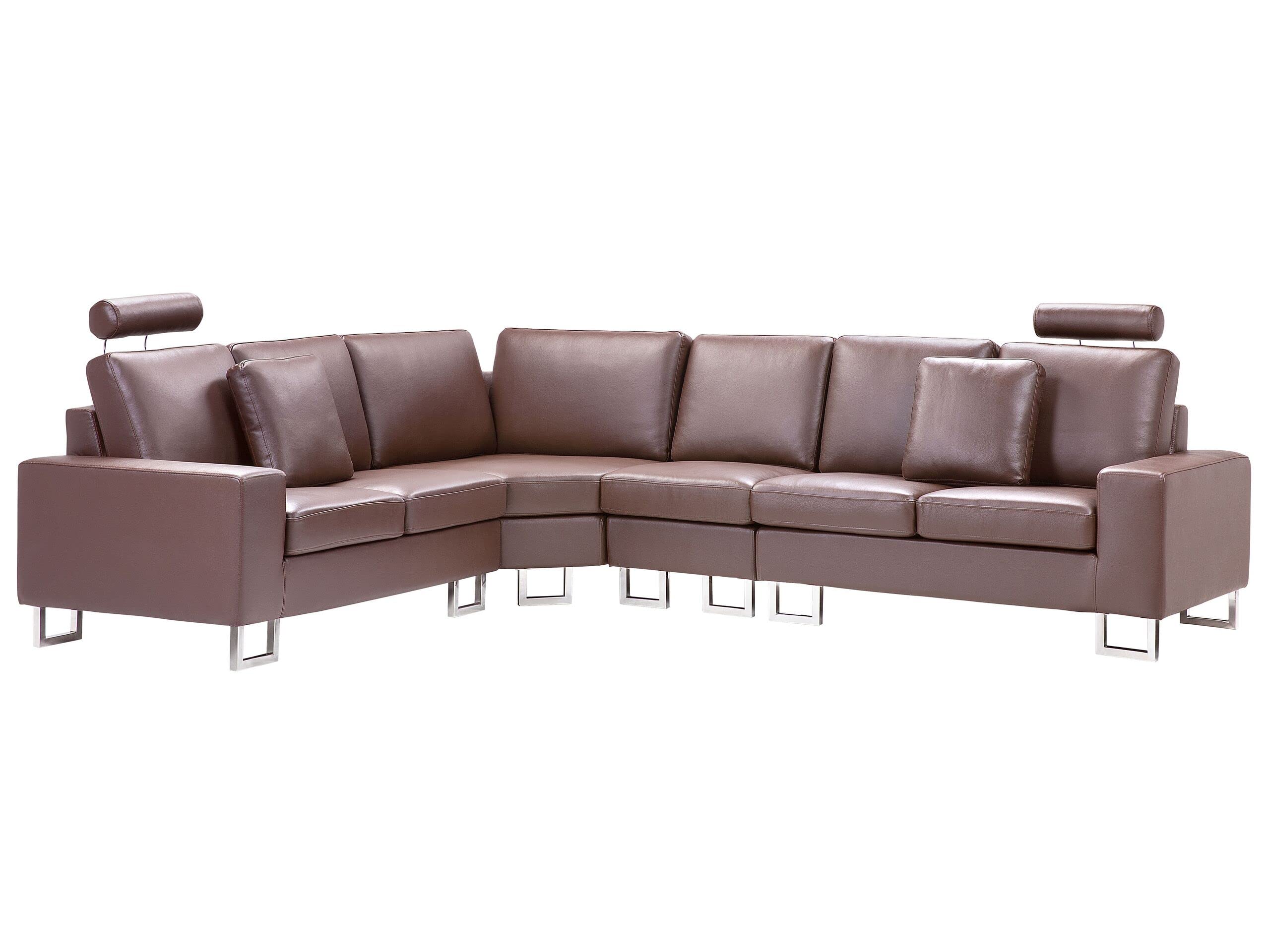 beliani-sofas-stockholm-ledersofa-rechts-braun image 1