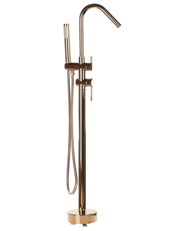 beliani-victoria-wannenarmatur-freistehend-kupfer-messing-handbrause image 1