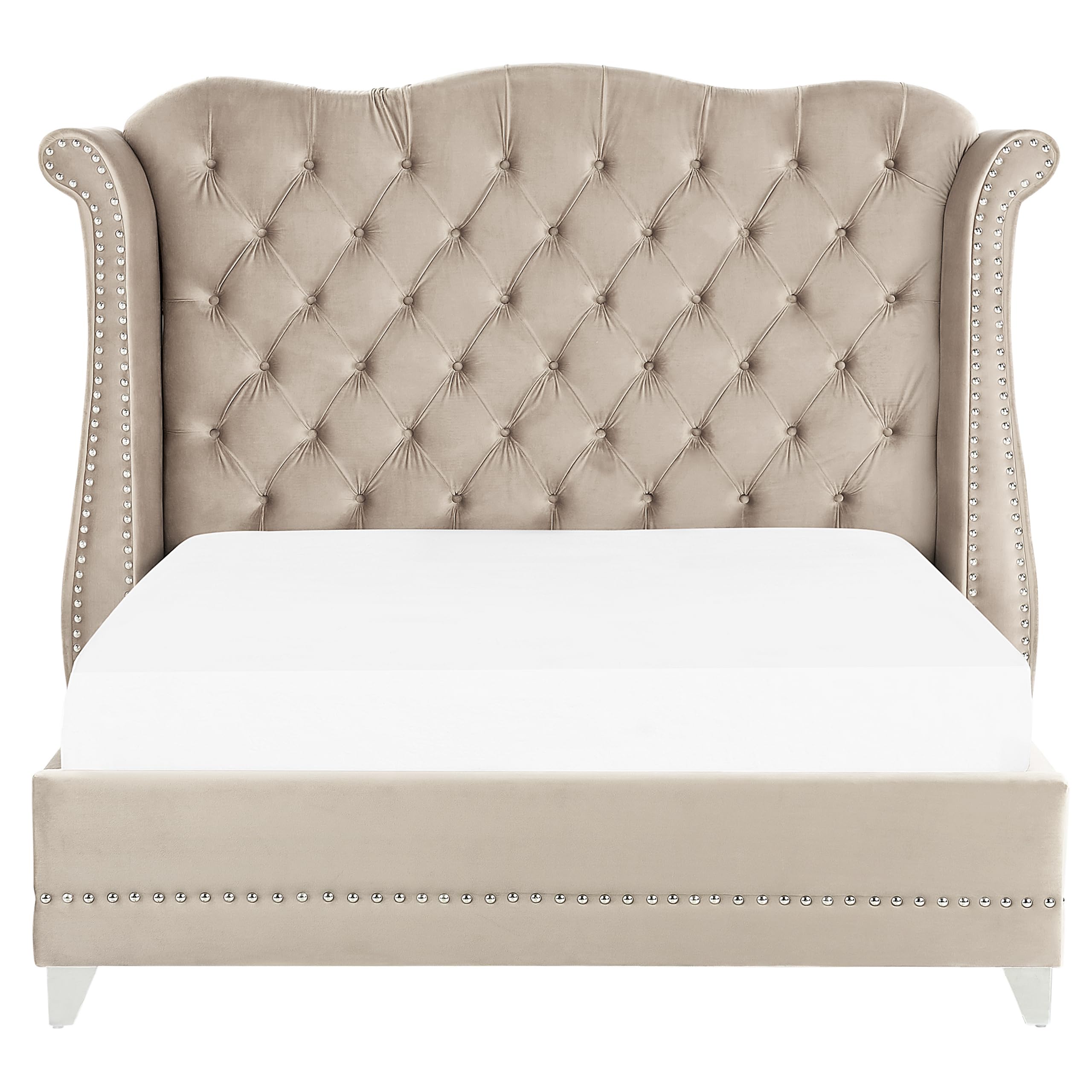 beliani-ayette-samtbett-160x200-beige-chesterfield image 4