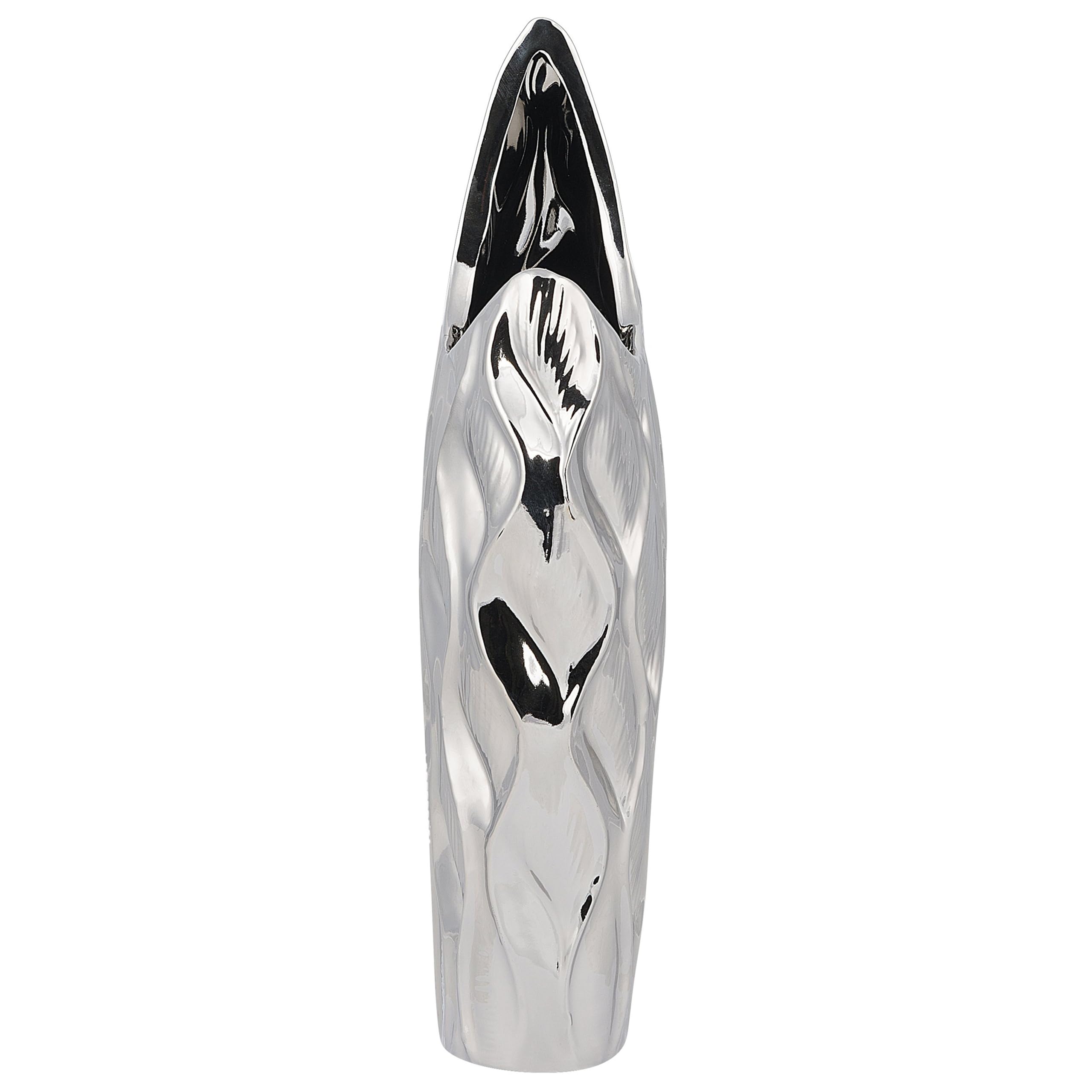 beliani-haluza-vase-silber-steinzeug-deko-silbern image 4