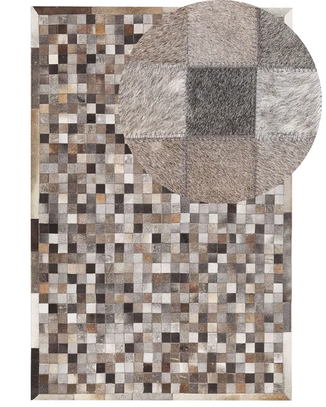 beliani-armutlu-teppich-kuhfell-patchwork-160x230-braun image 1
