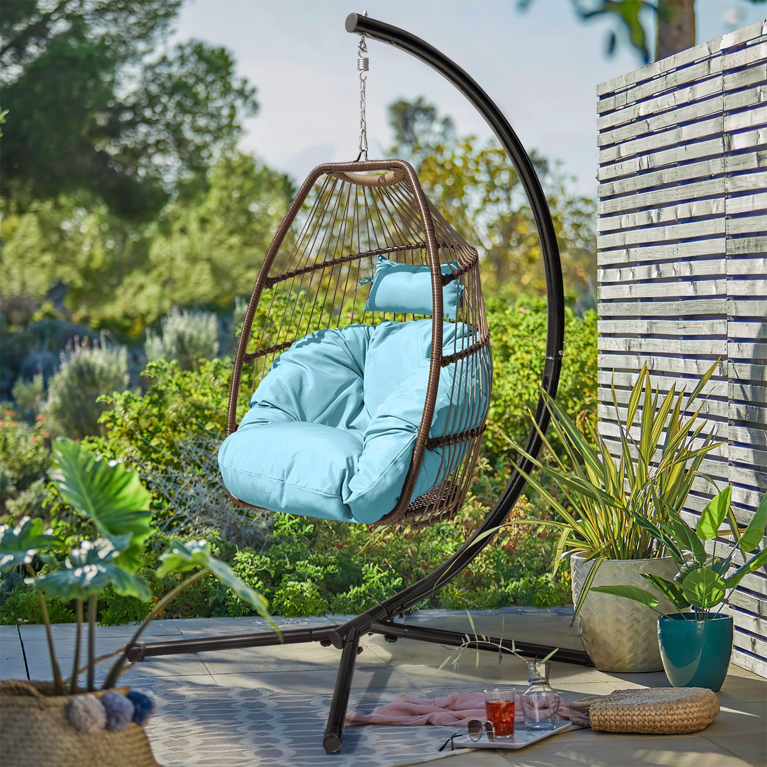 homall-patio-h-ngesessel-grau-mit-gestell-und-kissen image 8