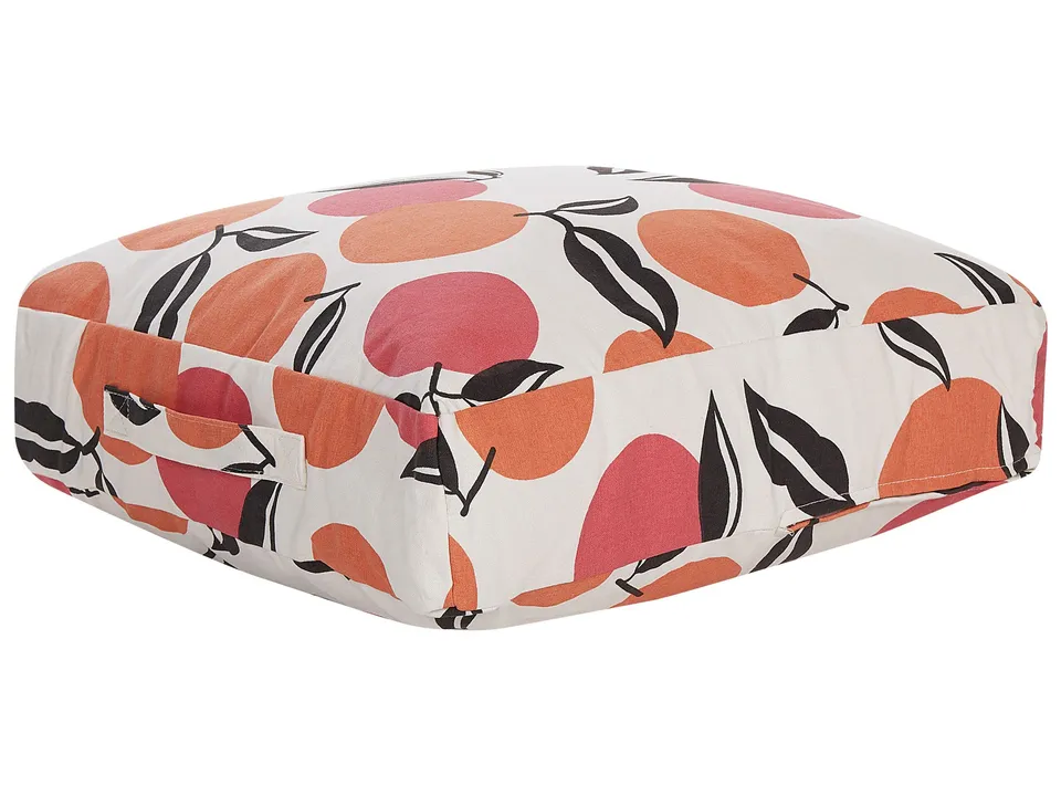 beliani-mellal-pouf-50x50cm-bunt-obst-motiv-baumwolle image 1