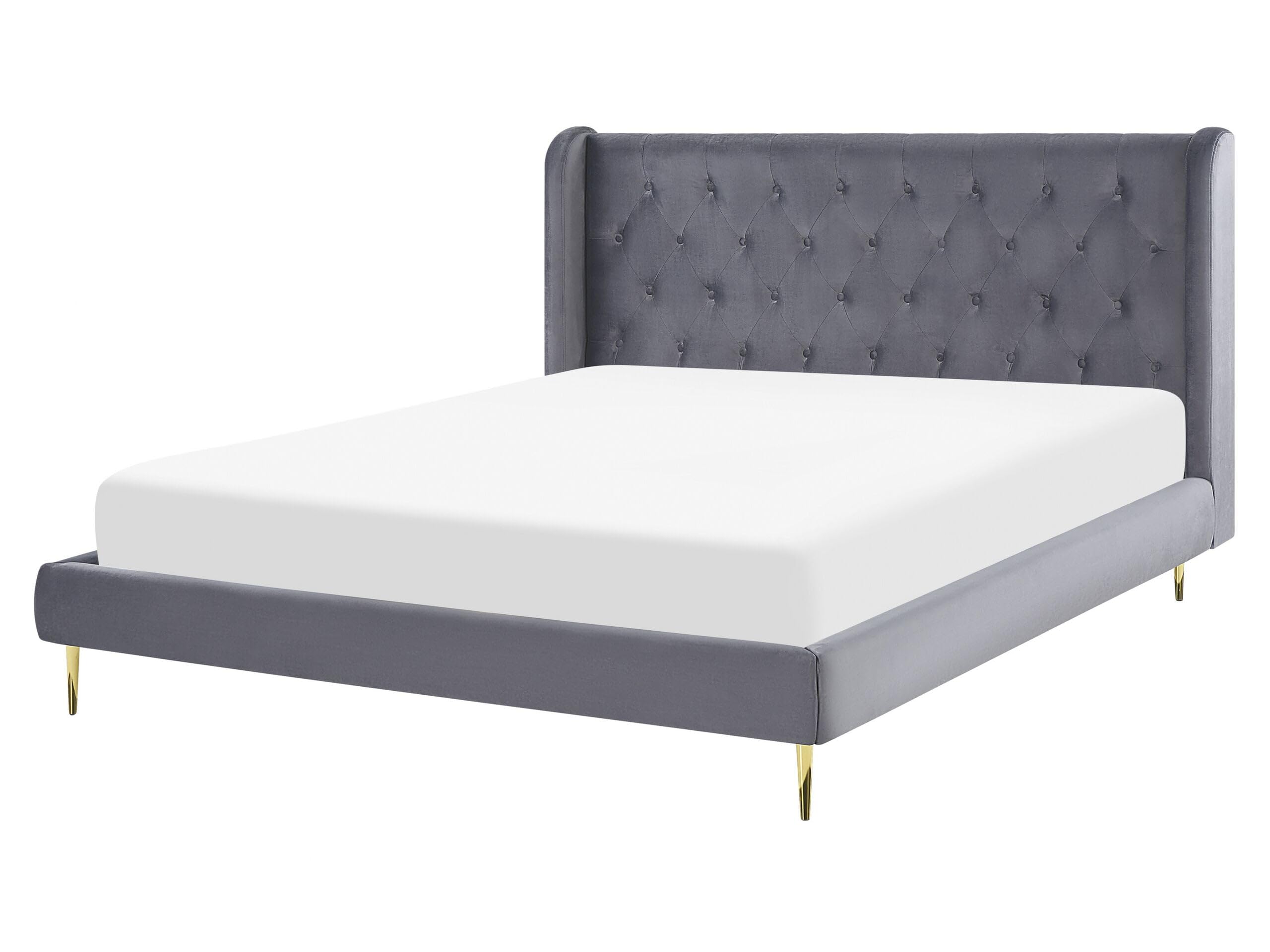 beliani-forbach-doppelbett-samt-grau-160x200-kopfteil image 1