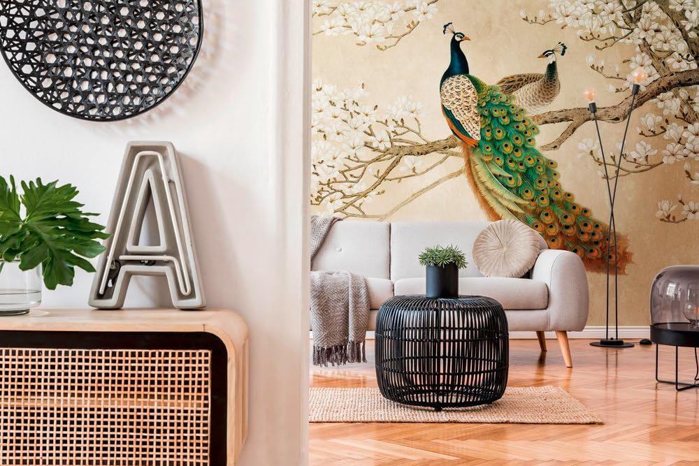 a-s-cr-ation-the-wall-fototapete-pfau-beige-3-71x2-80-m image 3