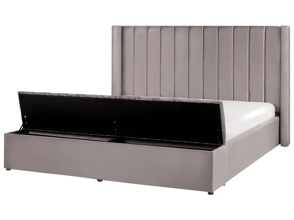 beliani-noyers-samtbett-180x200-grau-doppelbett-stauraum image 1