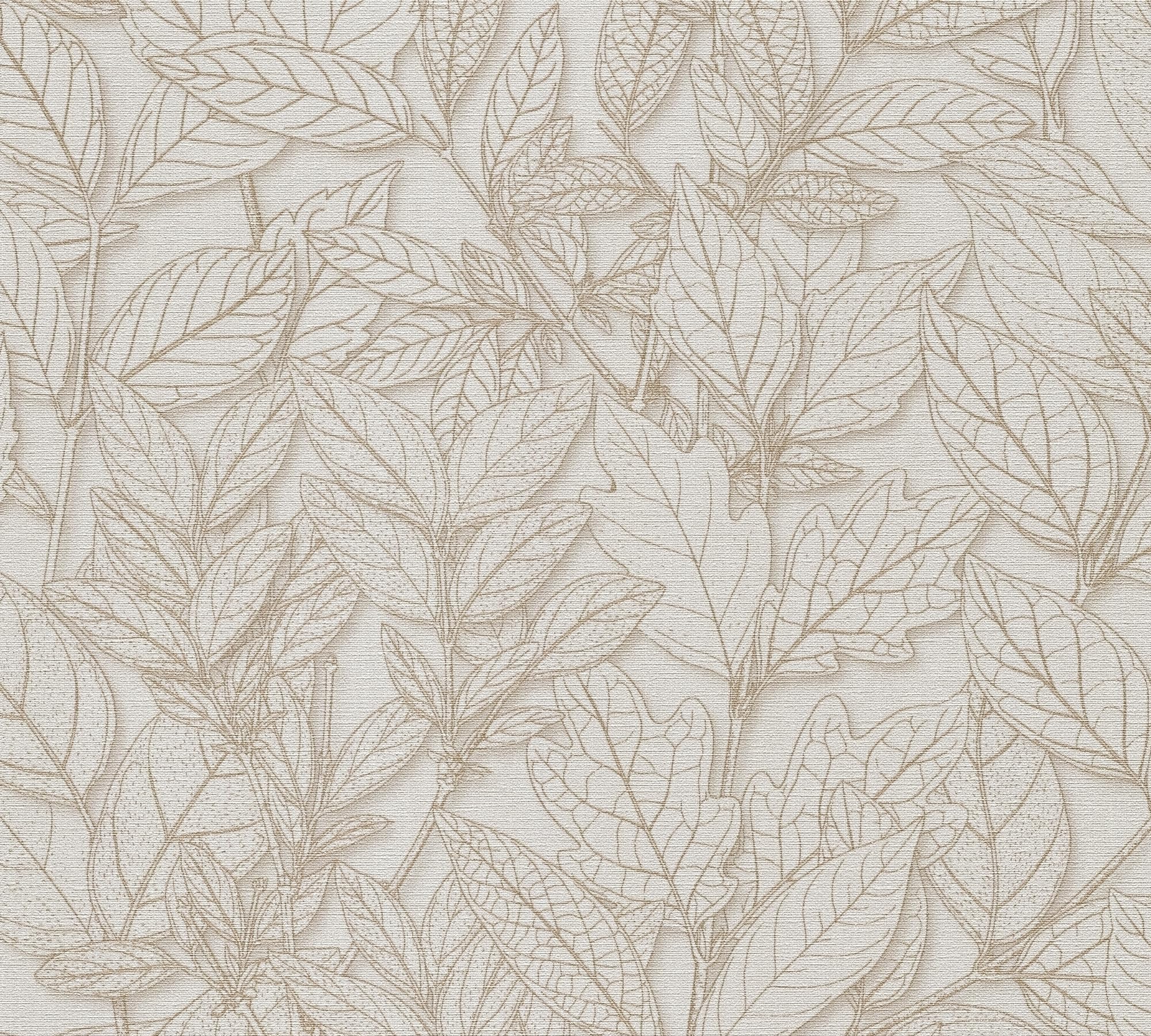 a-s-cr-ation-tapeten-bl-tter-vliestapete-grau-metallic-10-05m image 8