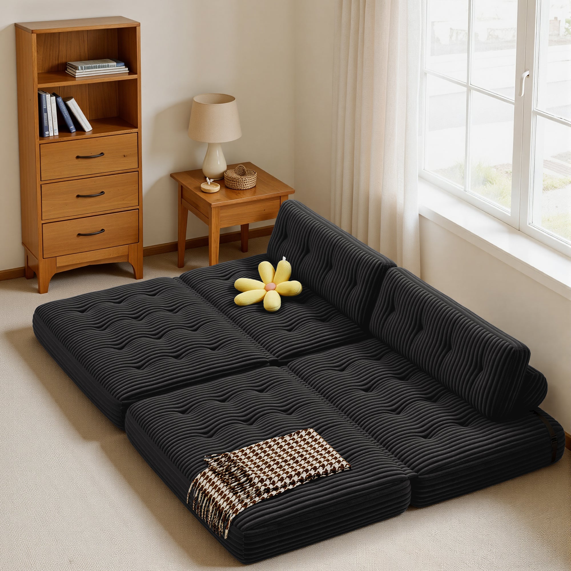 bealife-ar33-sitzsack-2-sitzer-schwarz-faltbar-cord image 8