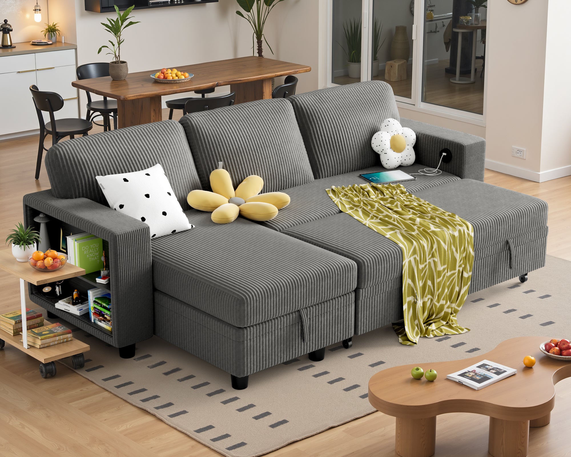 homall-sofa-schlafsofa-80-zoll-cord-beige-mit-usb image 3