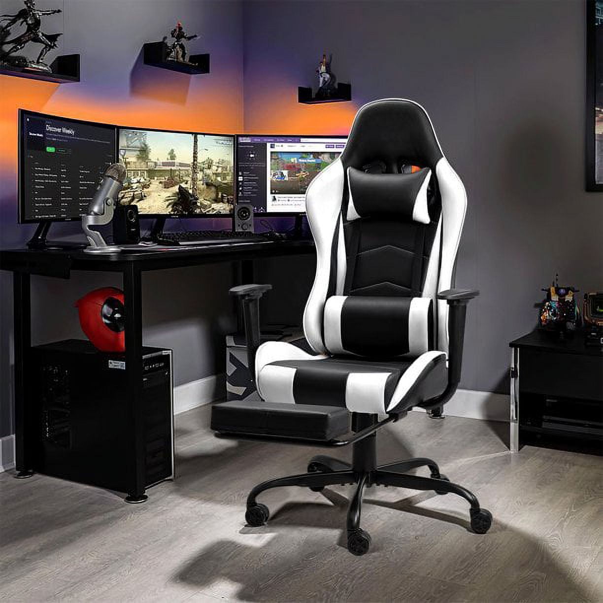 homall-gaming-chair-wei-pu-leder-mit-fu-st-tze image 2