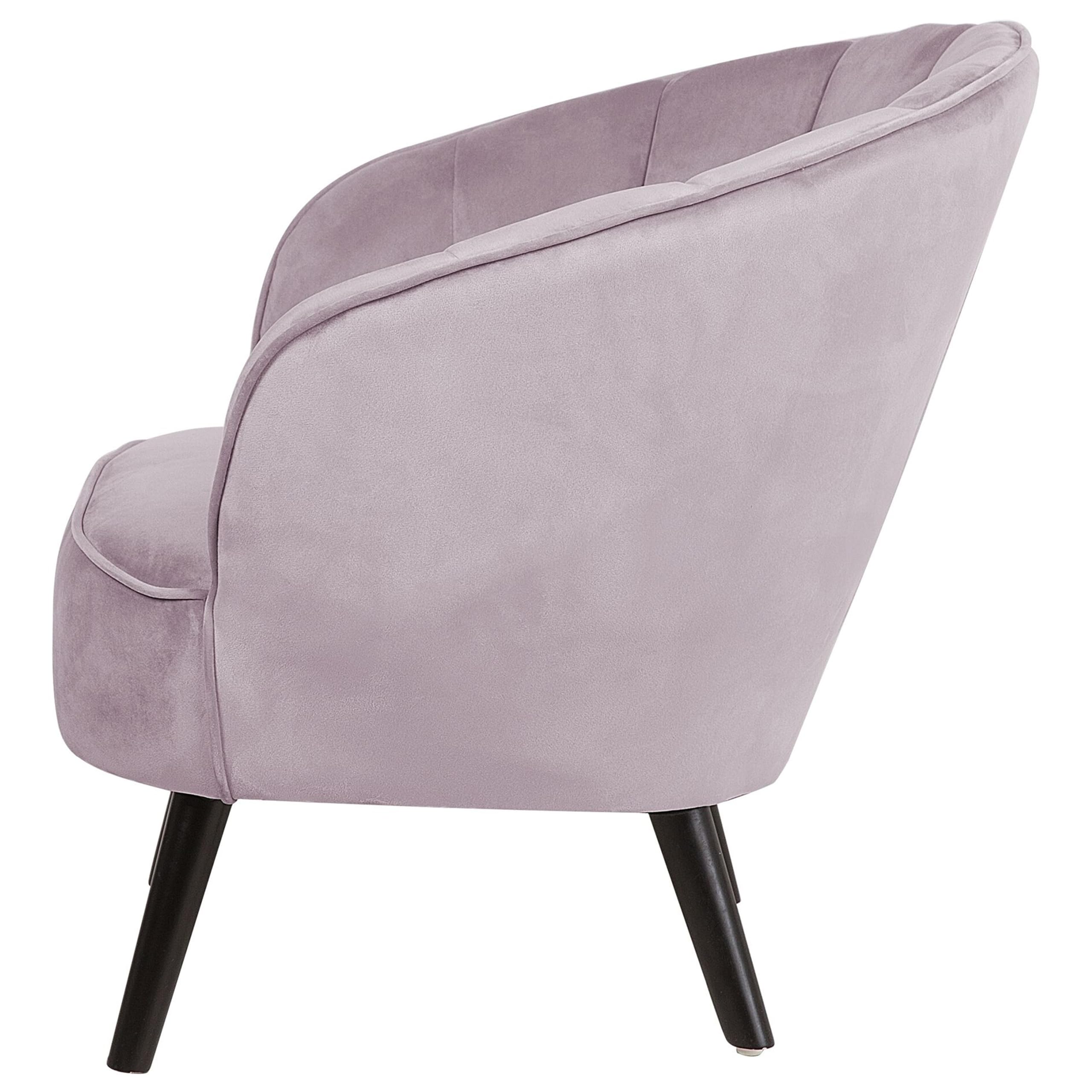 beliani-dala-sessel-samt-rosa-muschelform-mit-holzbeinen image 4