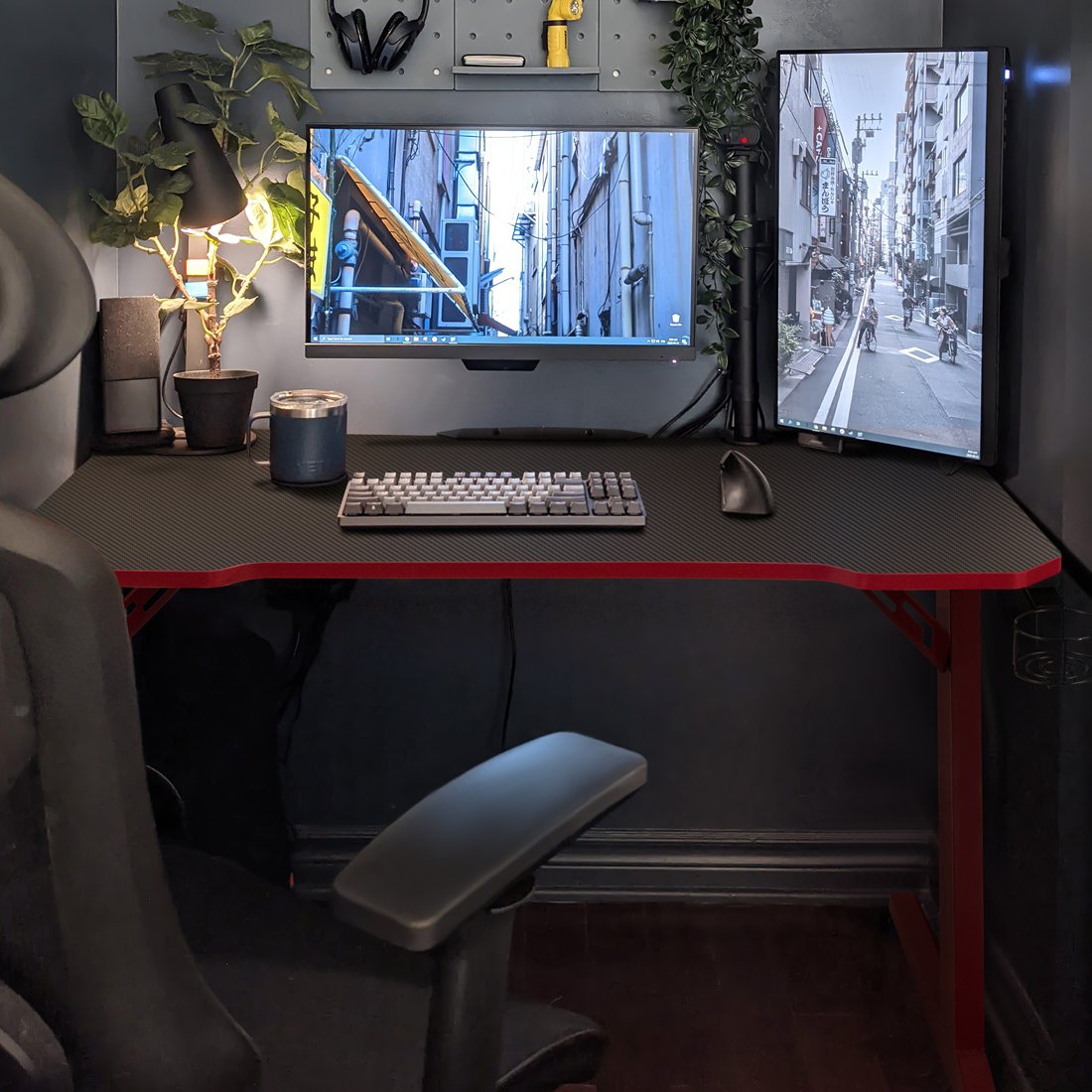 homall-gaming-desk-44-zoll-gaming-tisch-rot image 3