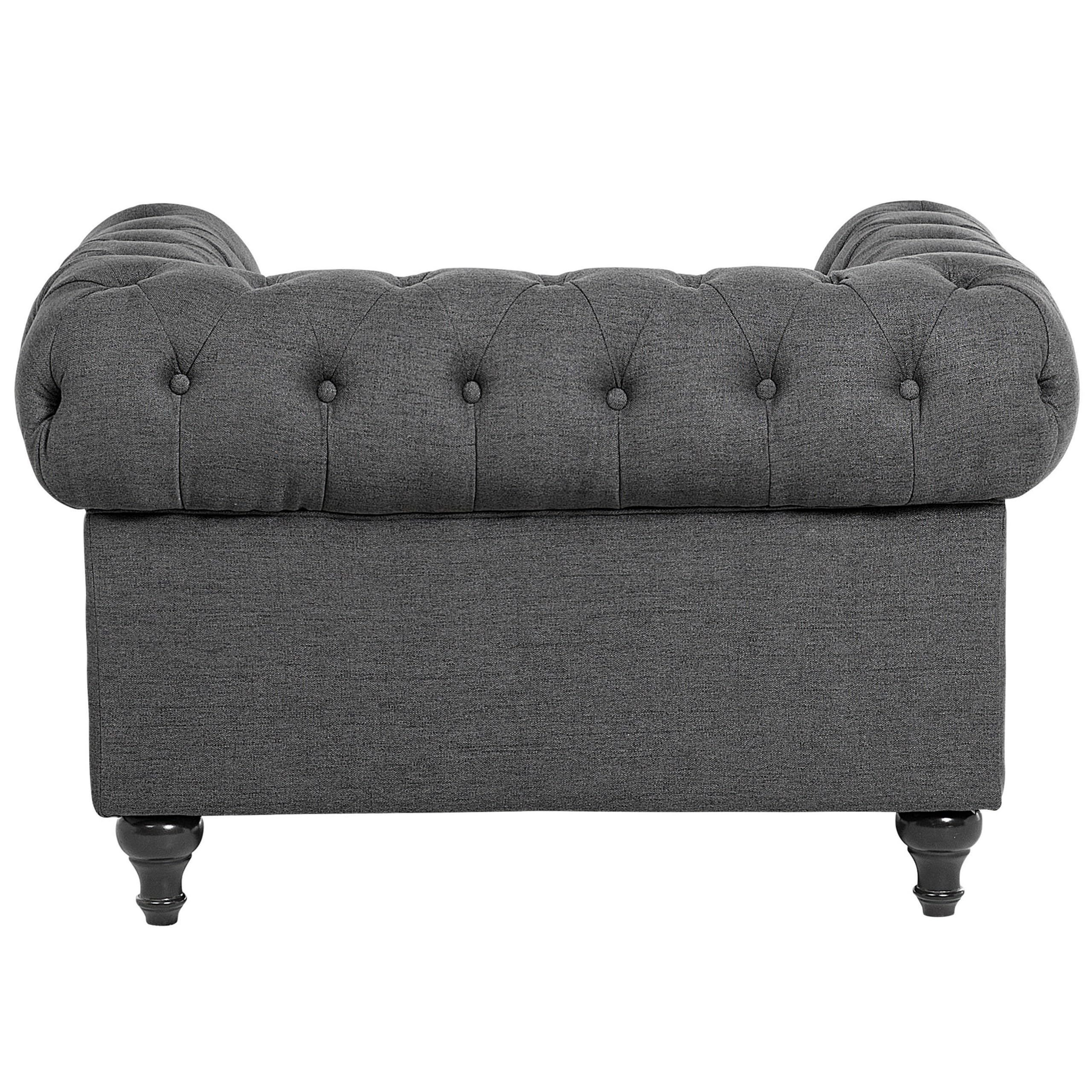 beliani-chesterfield-sessel-grau-polstersessel-stoff-knopfheftung image 4