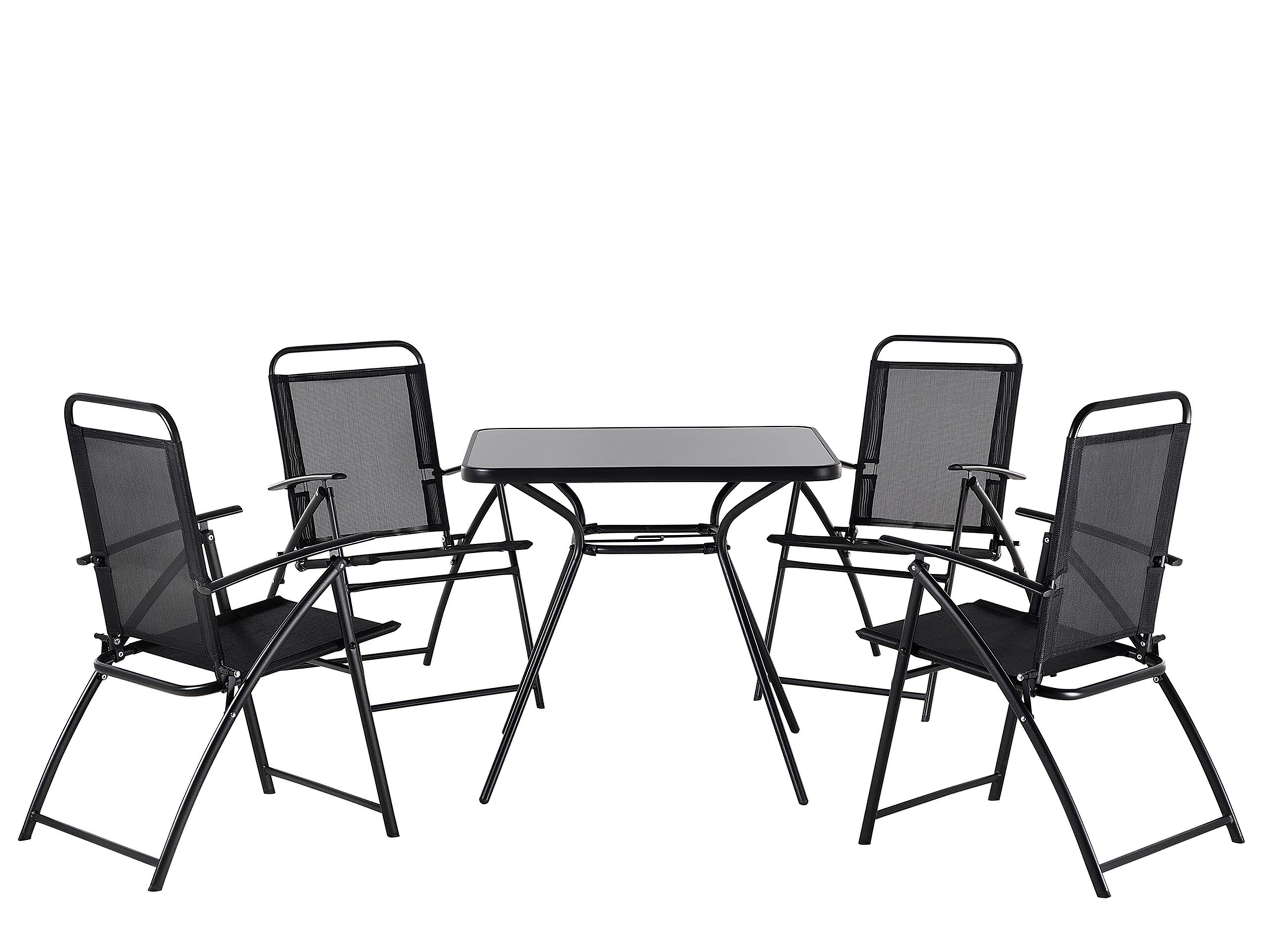 beliani-livo-gartenm-bel-set-5-tlg-schwarz-stahl-glas image 1