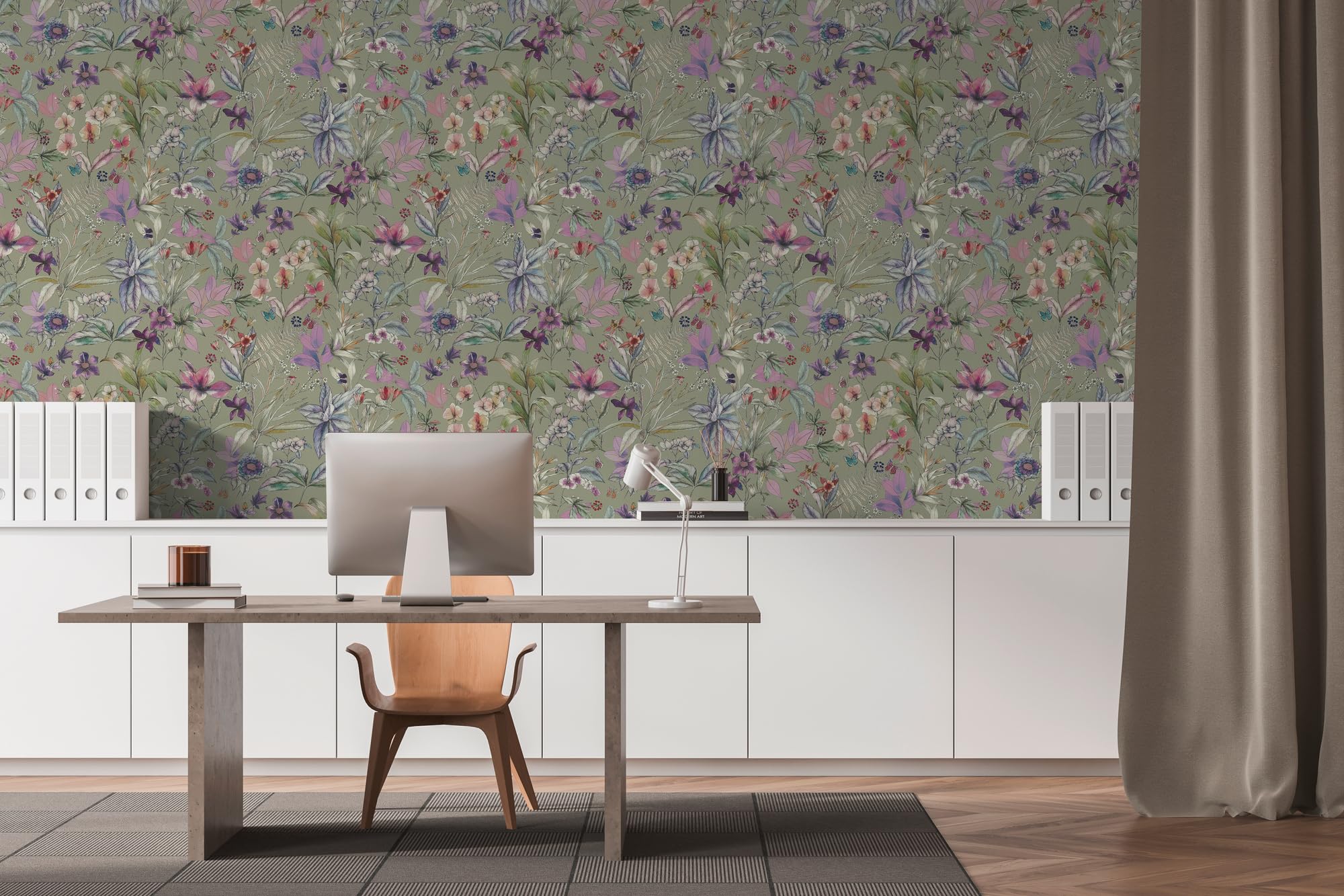 a-s-cr-ation-blumen-vliestapete-gr-n-lila-10-05x0-53m-natur-look image 7