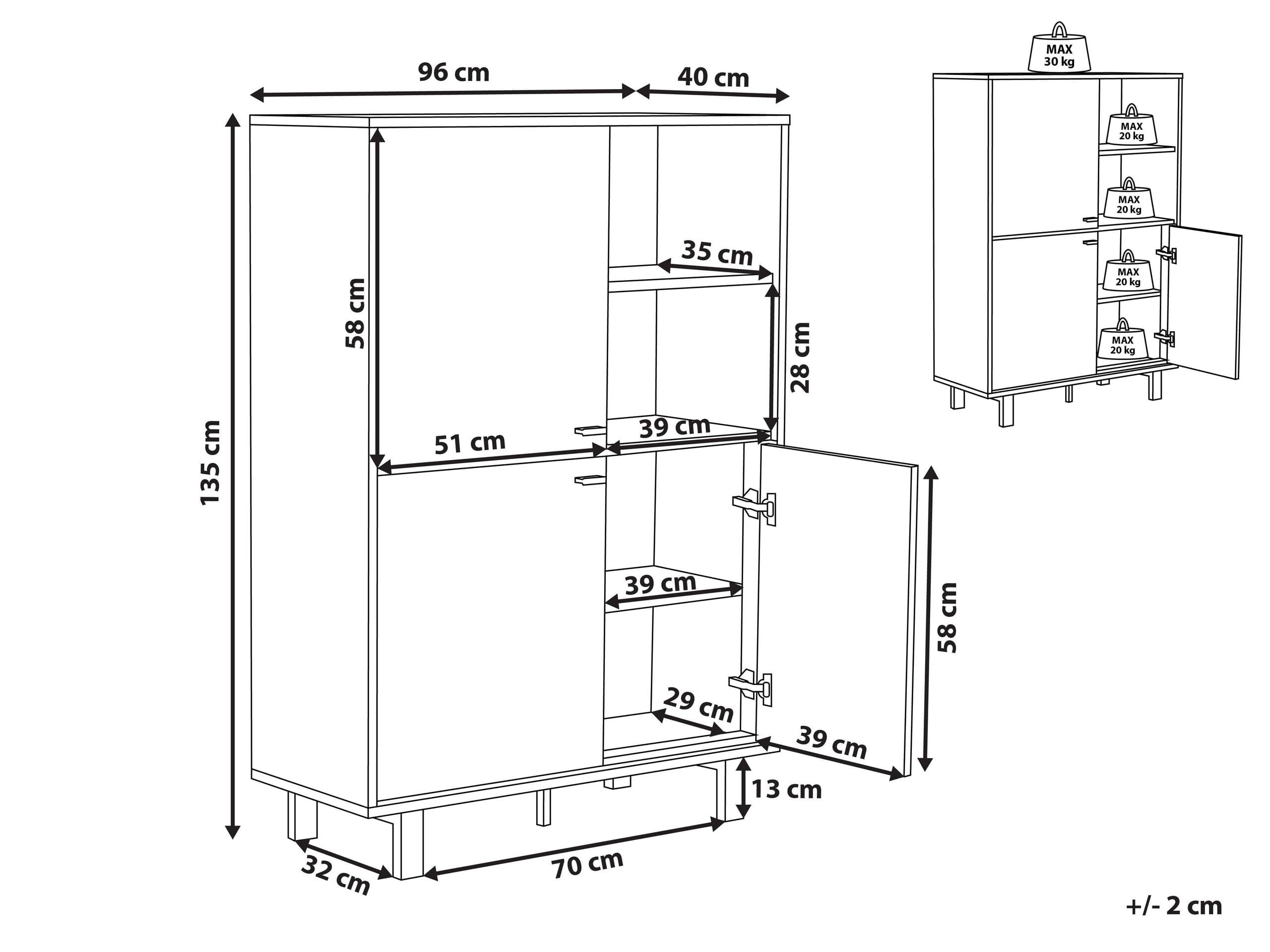 beliani-paramount-sideboard-hellbraun-3-t-rig-retro image 3
