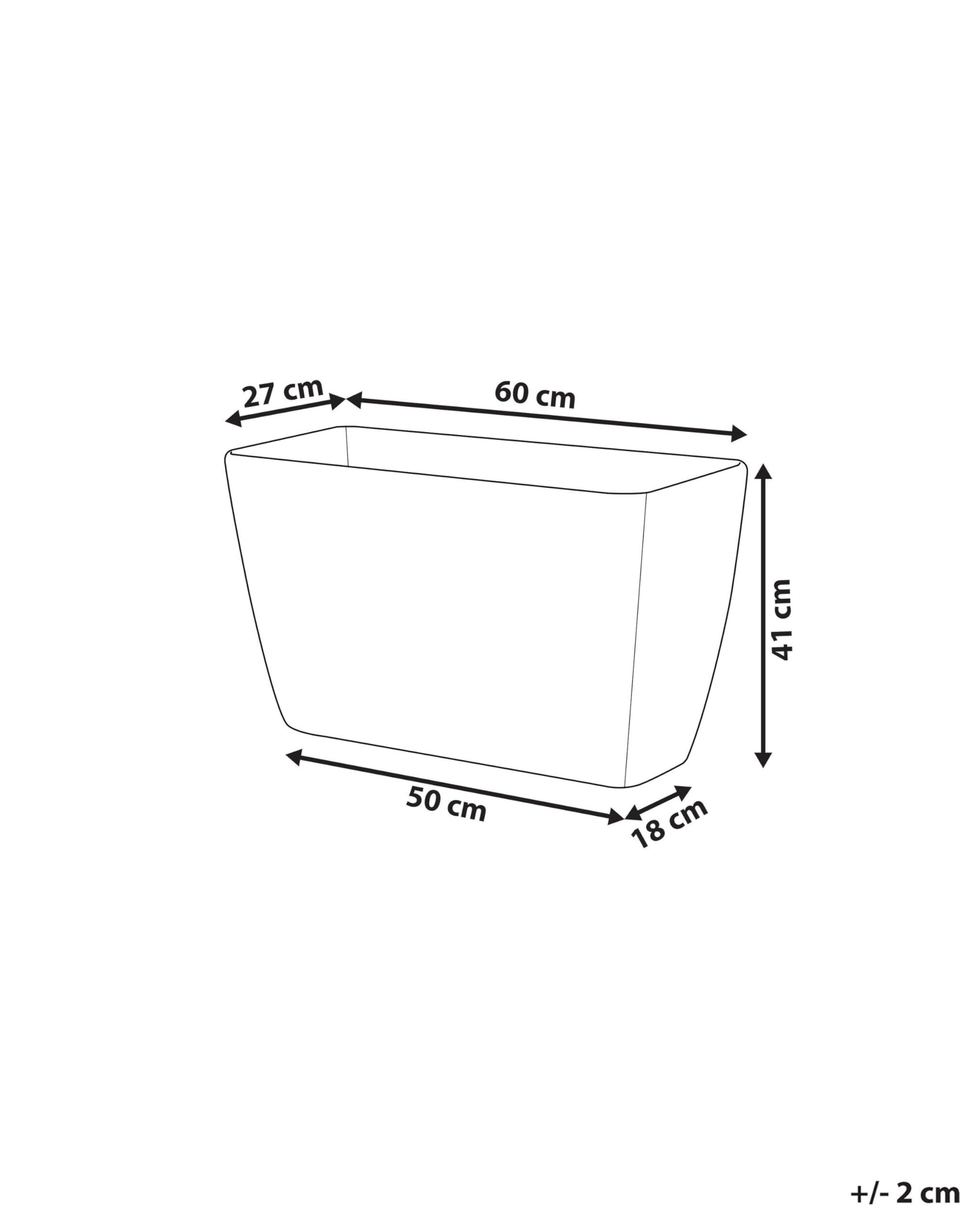 beliani-baris-blumentopf-eckig-60cm-grau-42l image 3