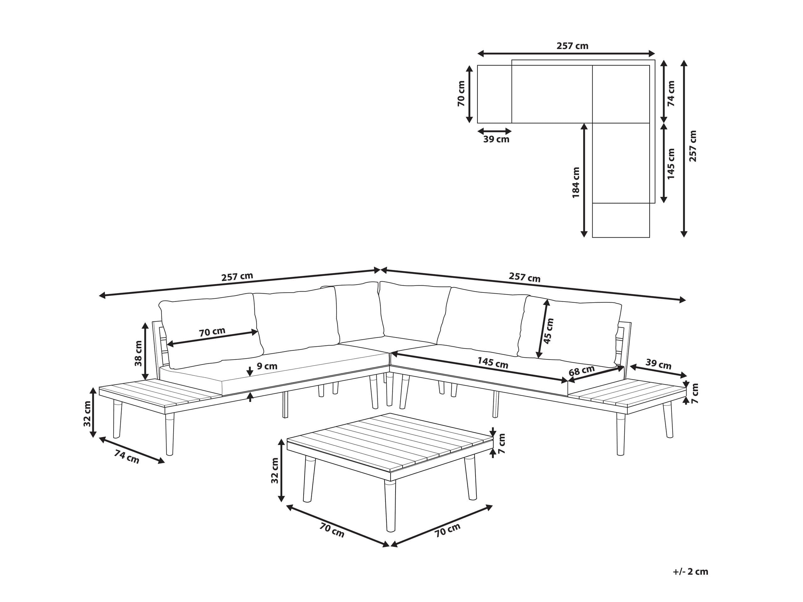 beliani-corato-lounge-set-akazienholz-5-sitzer-dunkelgrau image 3