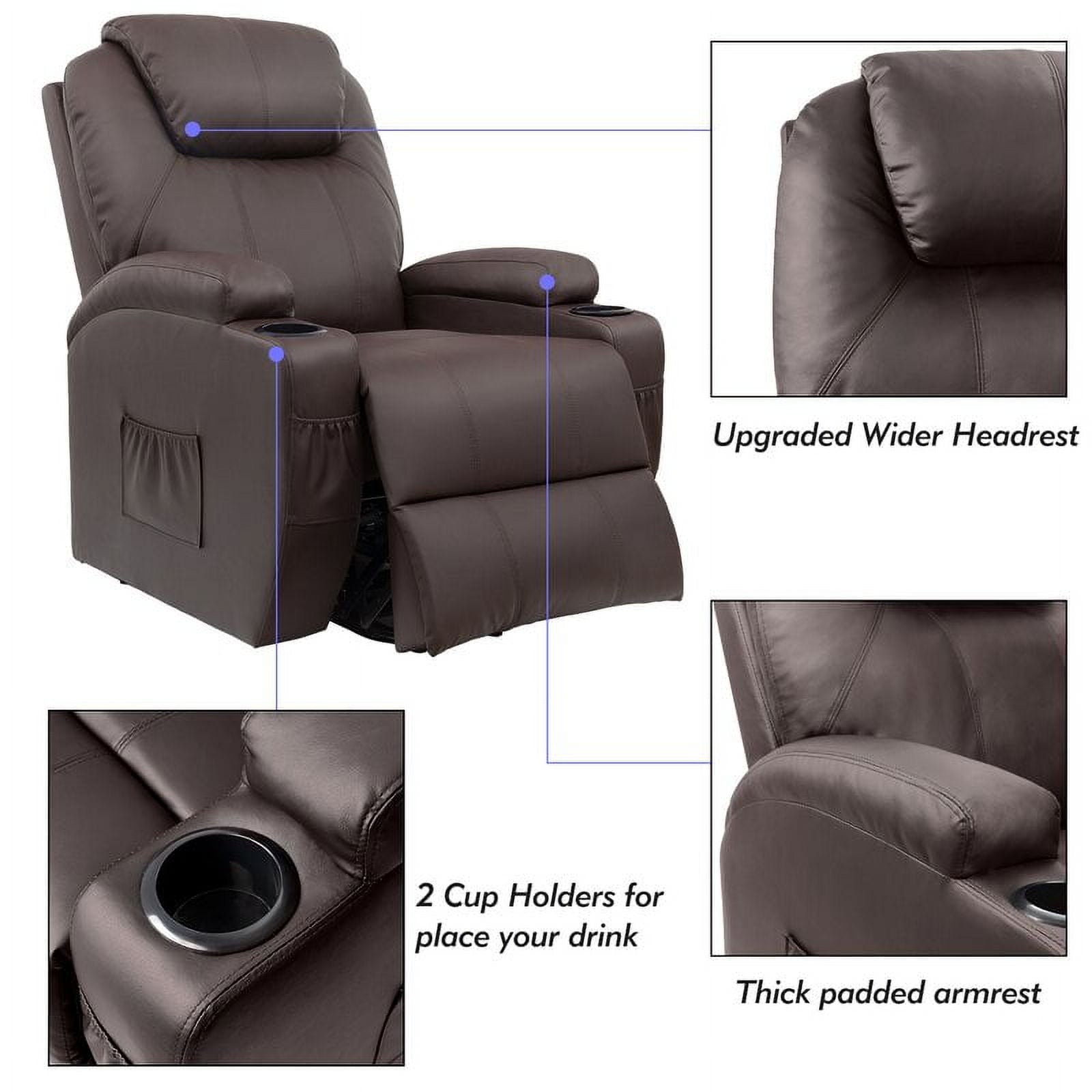 homall-recliner-chair-massagesessel-kunstleder-schwarz image 2