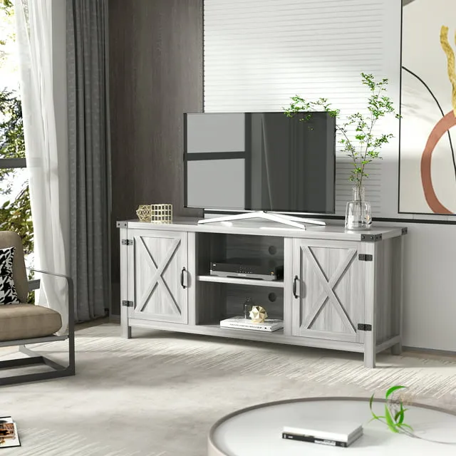 homall-tv-stand-lowboard-grau-landhaus-f-r-65-zoll-tv image 1
