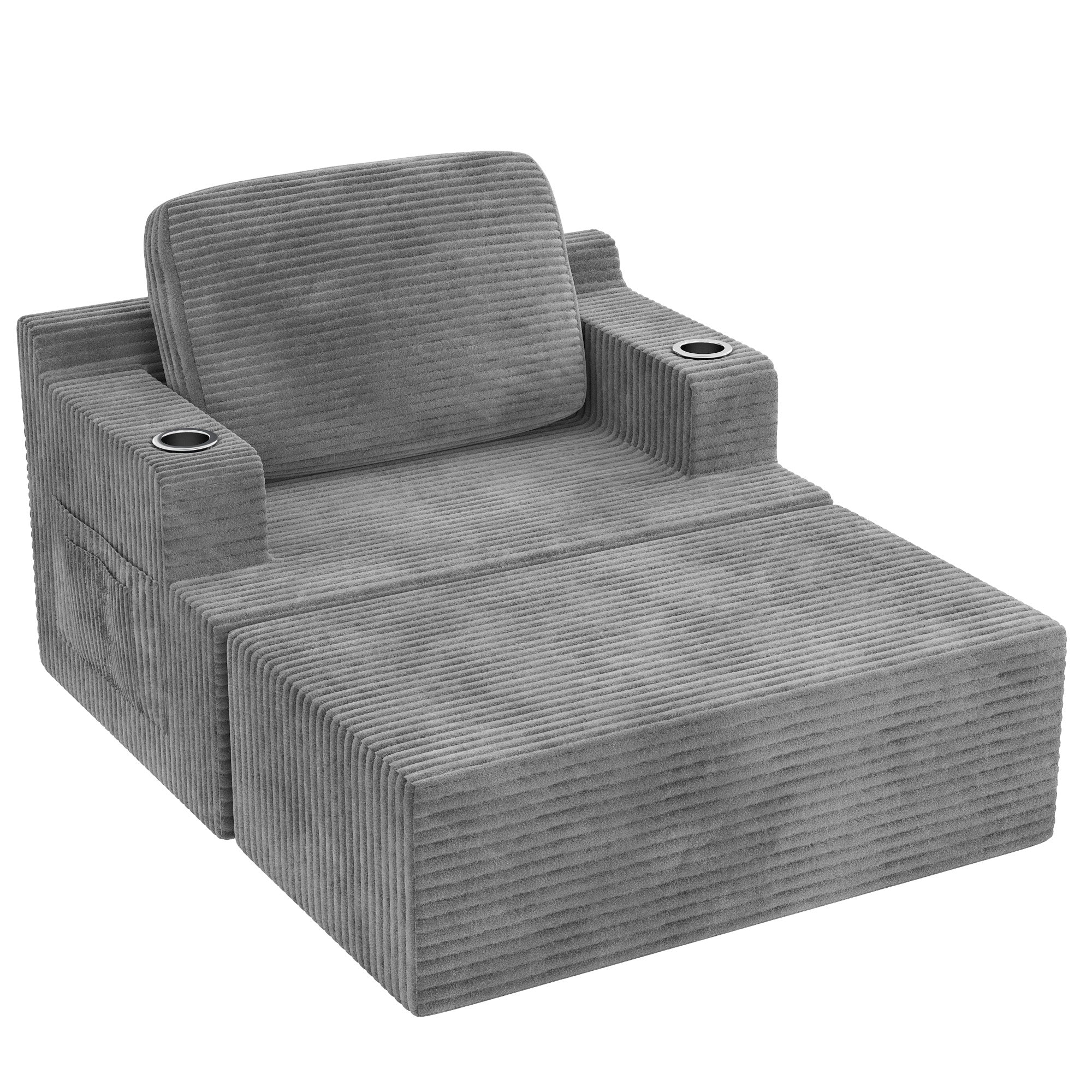 homall-sofa-cloud-chaise-longue-sessel-schwarz-mit-getr-nkehalter image 2