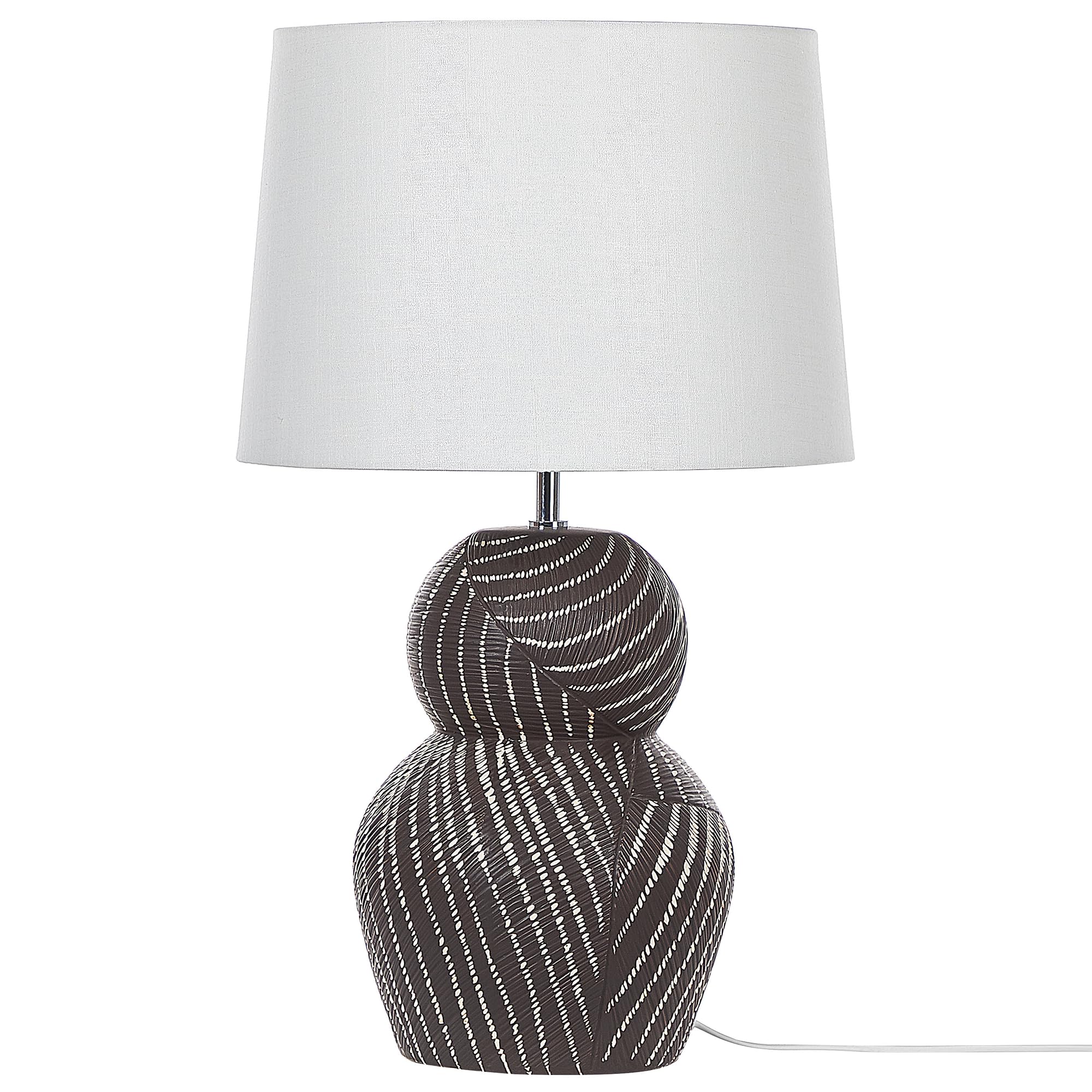 beliani-guapore-tischlampe-keramik-schwarz-63-cm-wei-er-schirm image 4