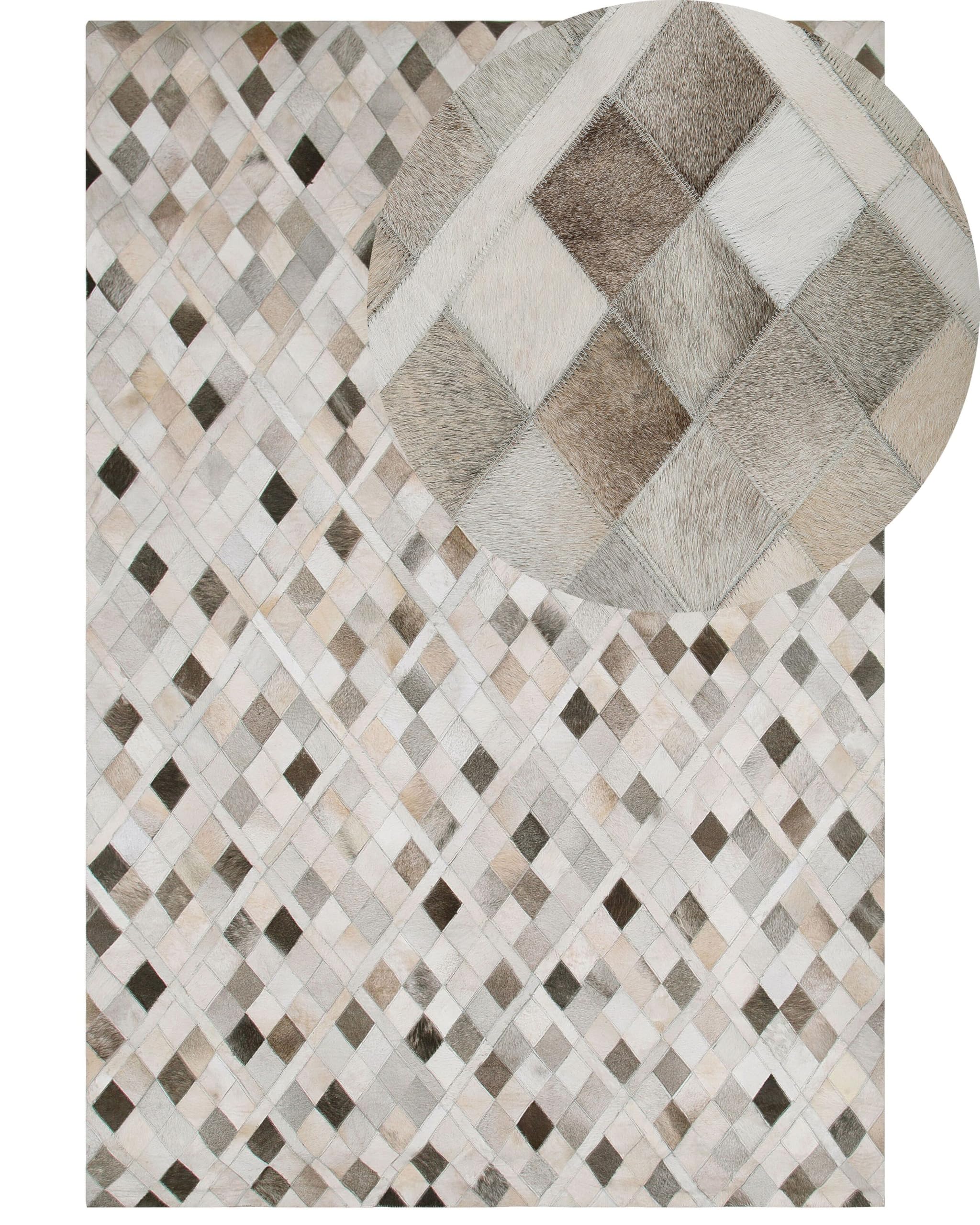 beliani-hirka-kurzflorteppich-leder-140x200-cm-mehrfarbig image 1