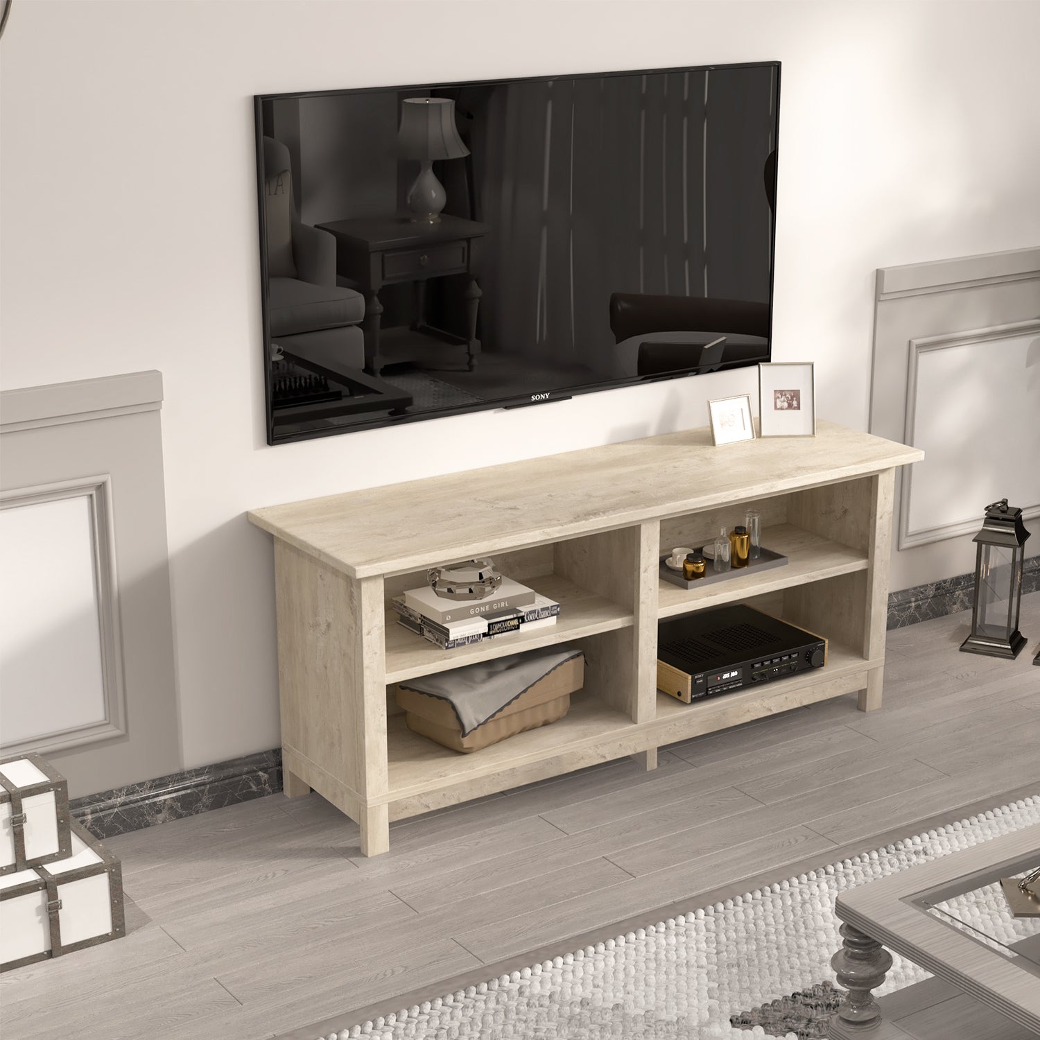 homall-tv-stand-lowboard-fernsehtisch-grau-f-r-65-zoll image 2