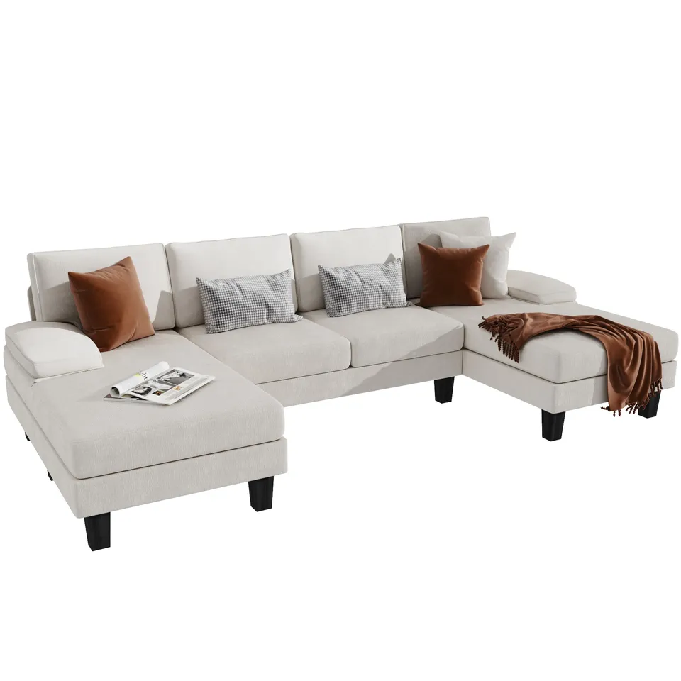 homall-sofa-u-form-ecksofa-grau-4-sitzer-mit-schlaffunktion image 1
