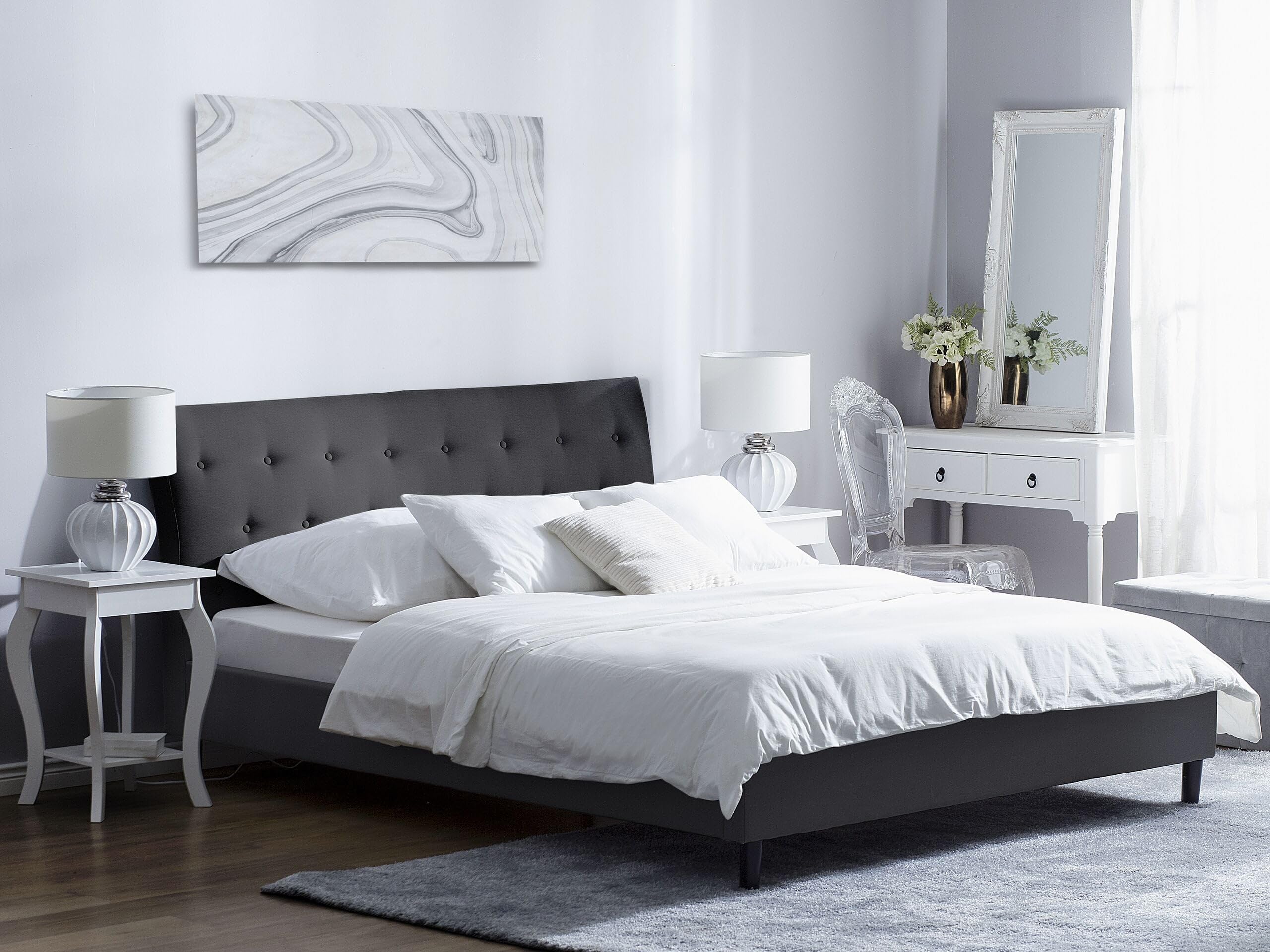 beliani-saverne-polsterbett-doppelbett-dunkelgrau-leinenoptik image 2