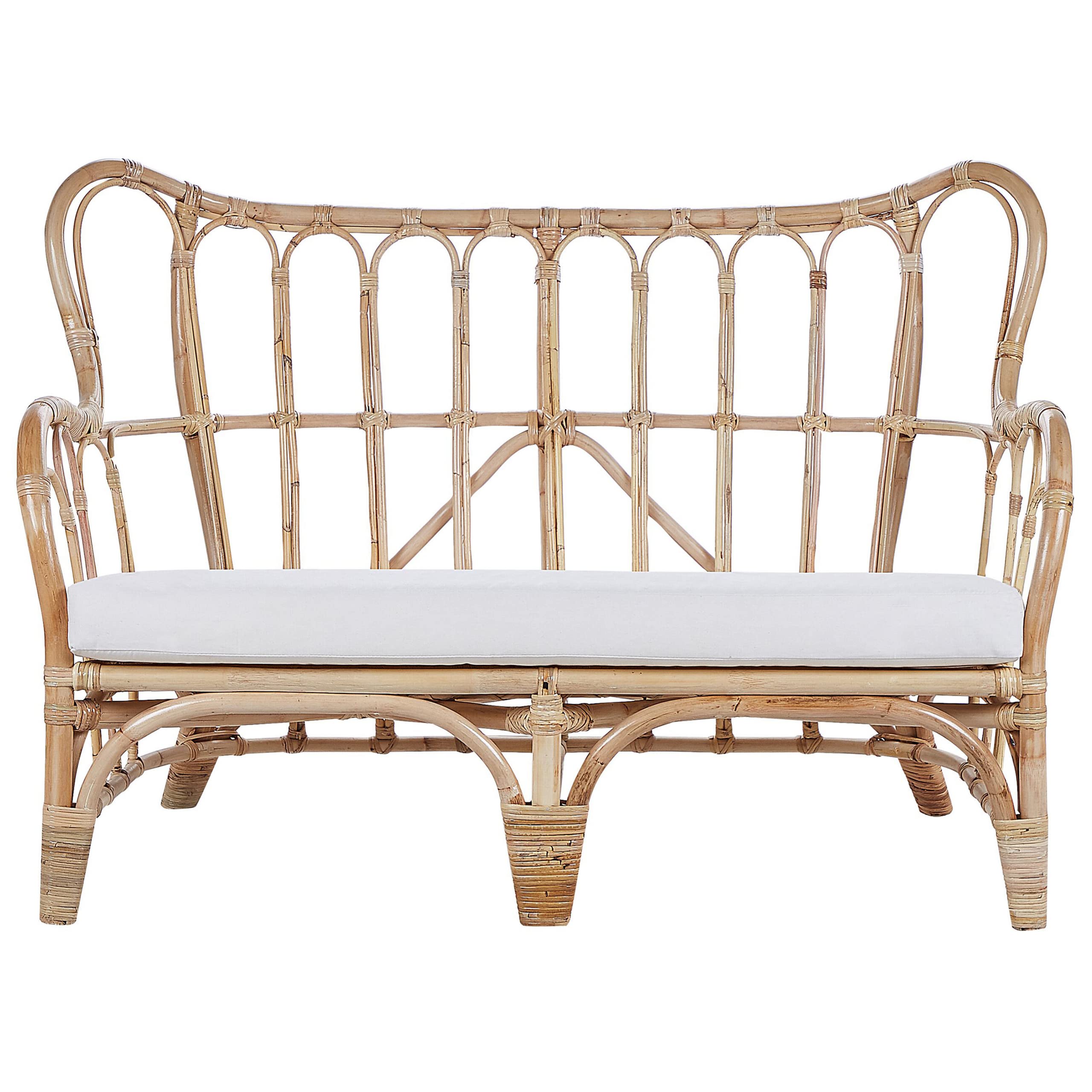 beliani-brindisi-lounge-set-rattan-beige-sofa-sessel-tisch-4-sitzer image 4