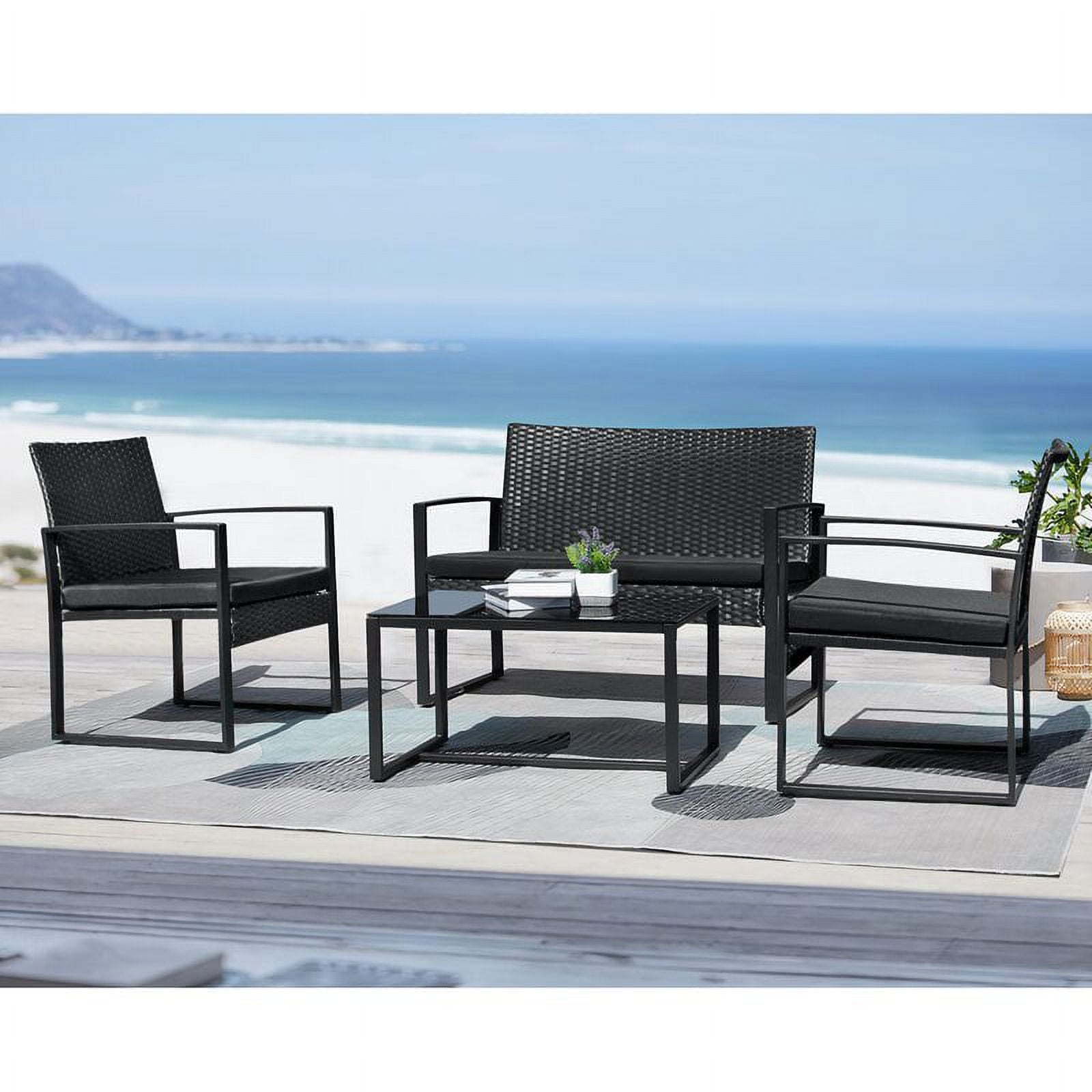 homall-patio-furniture-rattan-set-4tlg-schwarz-mit-tisch image 6
