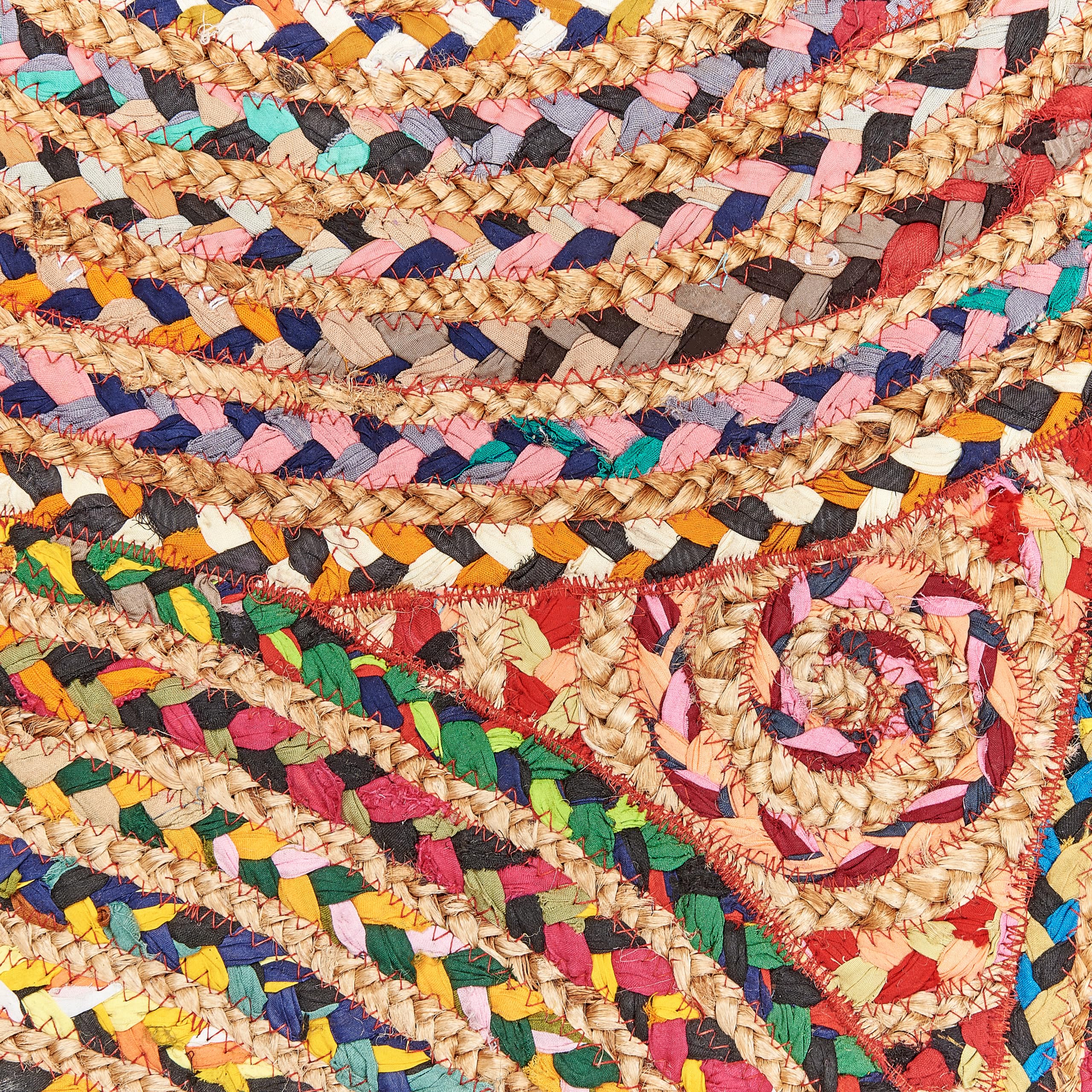 beliani-yenice-runder-teppich-140-patchwork-rot-bunt image 5