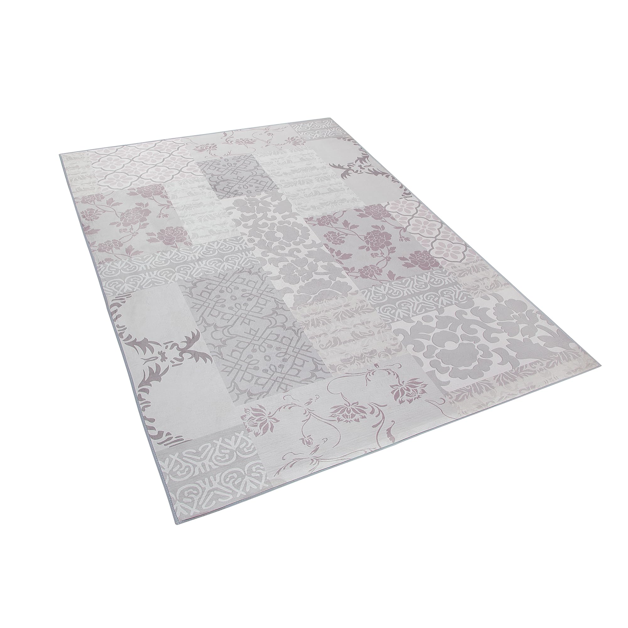 beliani-ballica-ii-teppich-140x200-grau-rosa-oriental image 4
