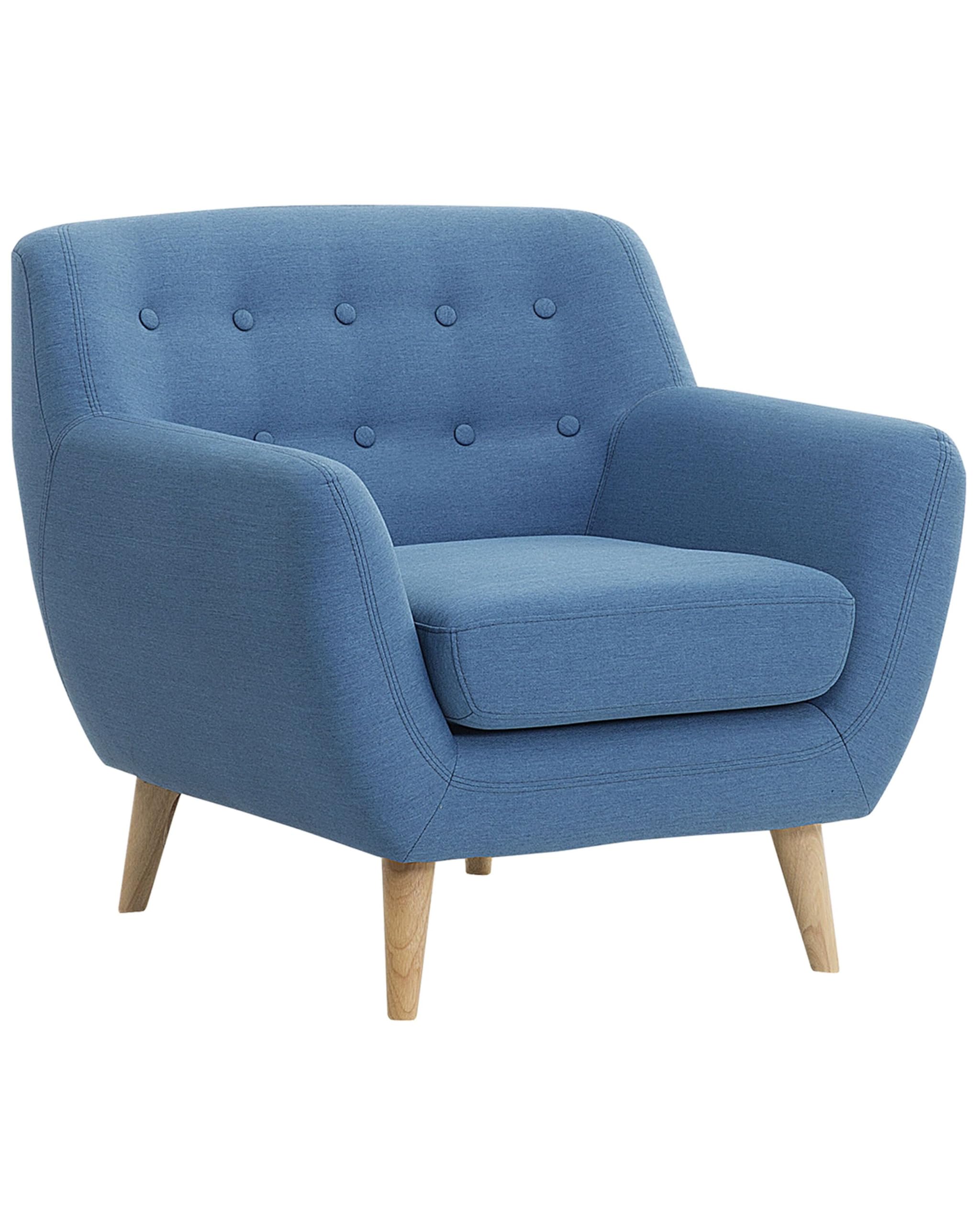beliani-sessel-motala-sessel-blau-stoff-retro image 1