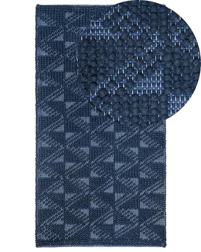 beliani-savran-teppich-80x150-cm-marineblau-wolle-kurzflor image 7