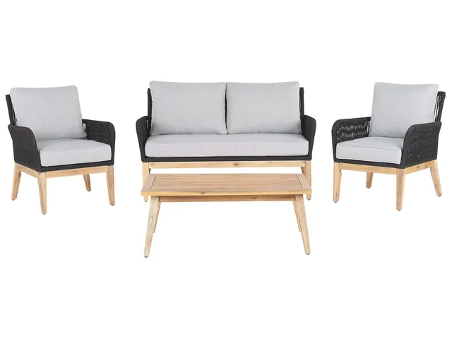 beliani-merano-ii-lounge-set-akazienholz-grau-4-personen image 1